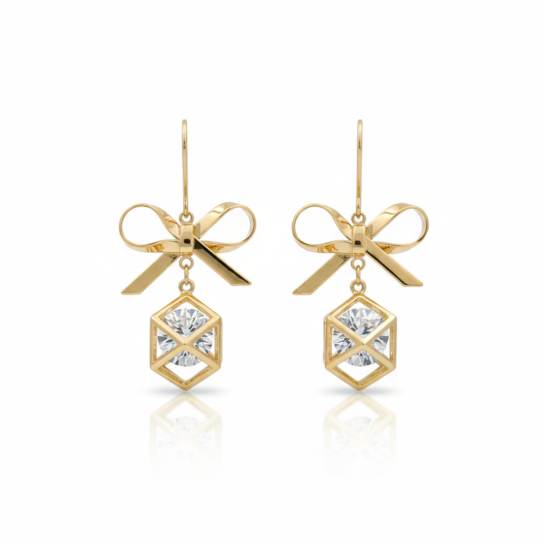 Crystal Bow Charm Earrings GWE -110