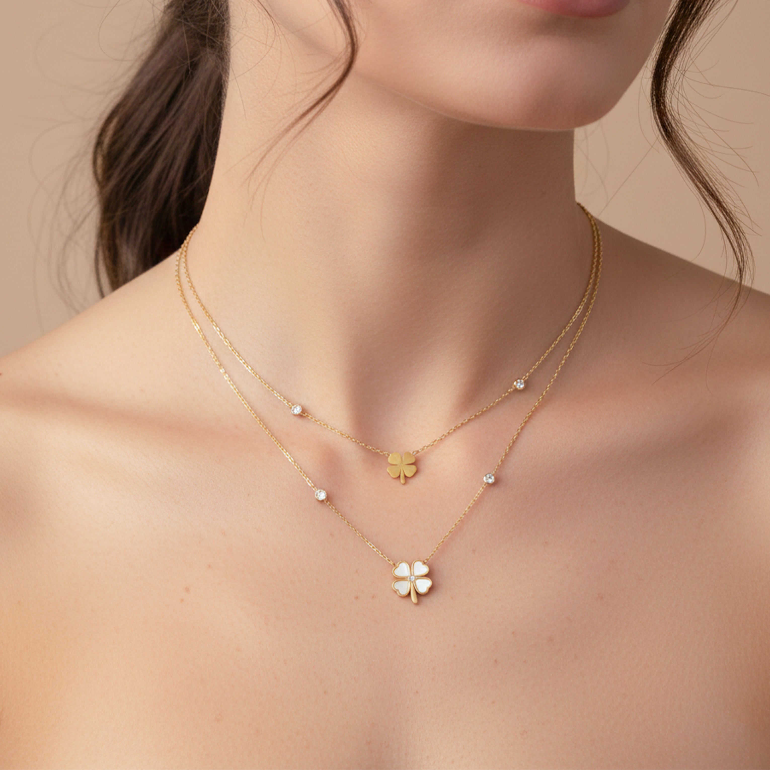 Lucky Clover Layered Necklace GWN -127