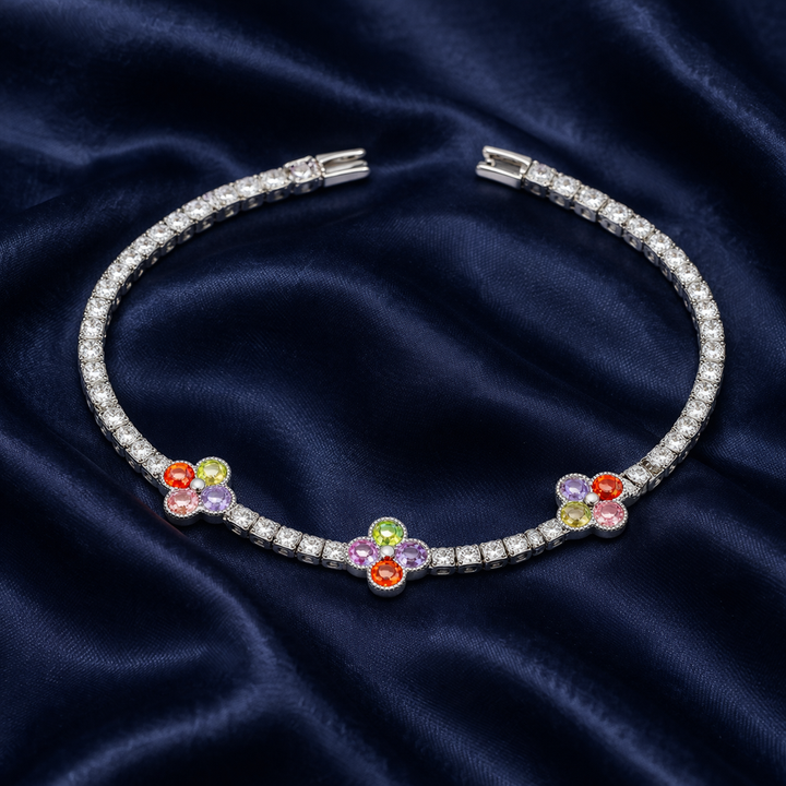 Rainbow Bloom Tennis Bracelet GWB -135