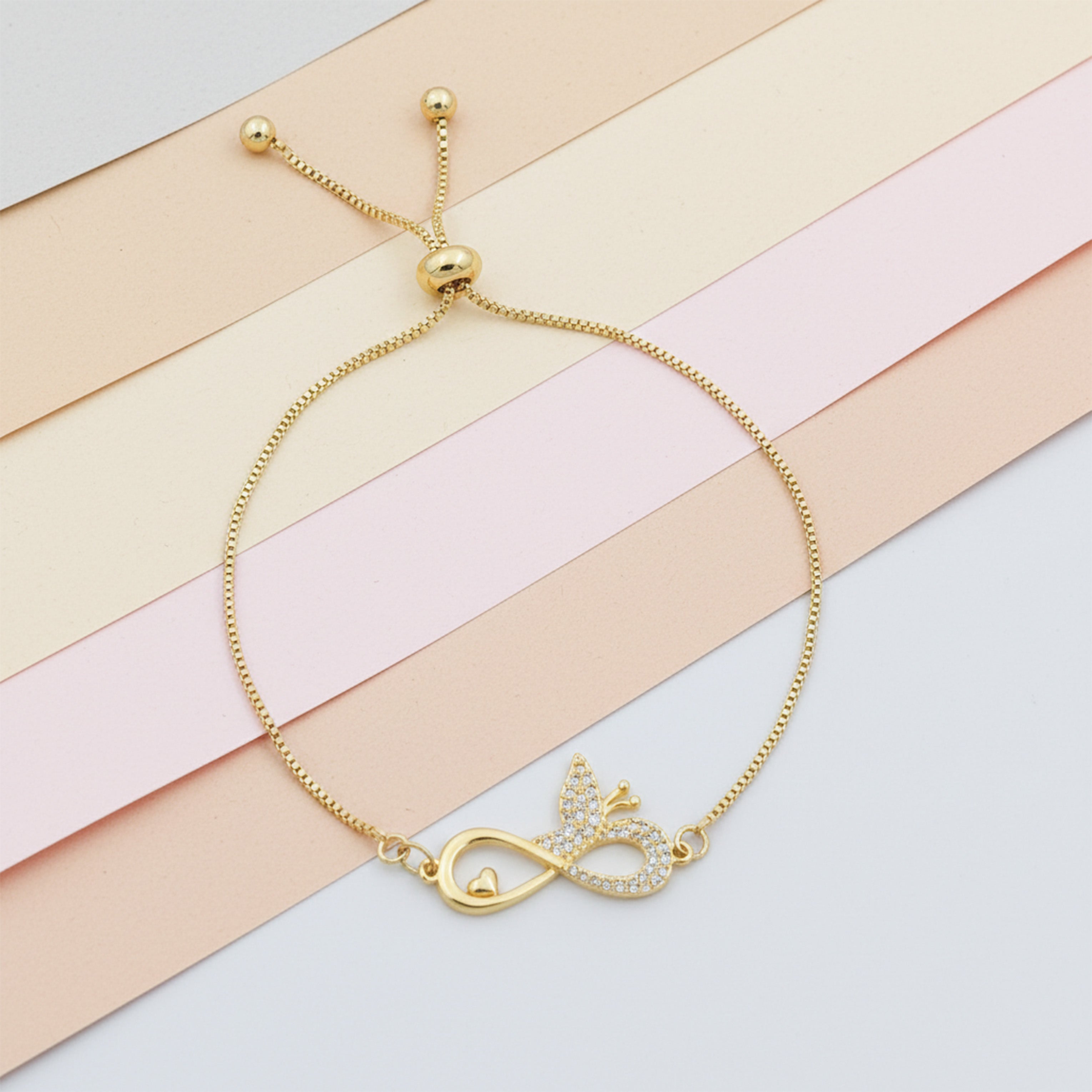 Golden Infinity Butterfly Bracelet GWB -167
