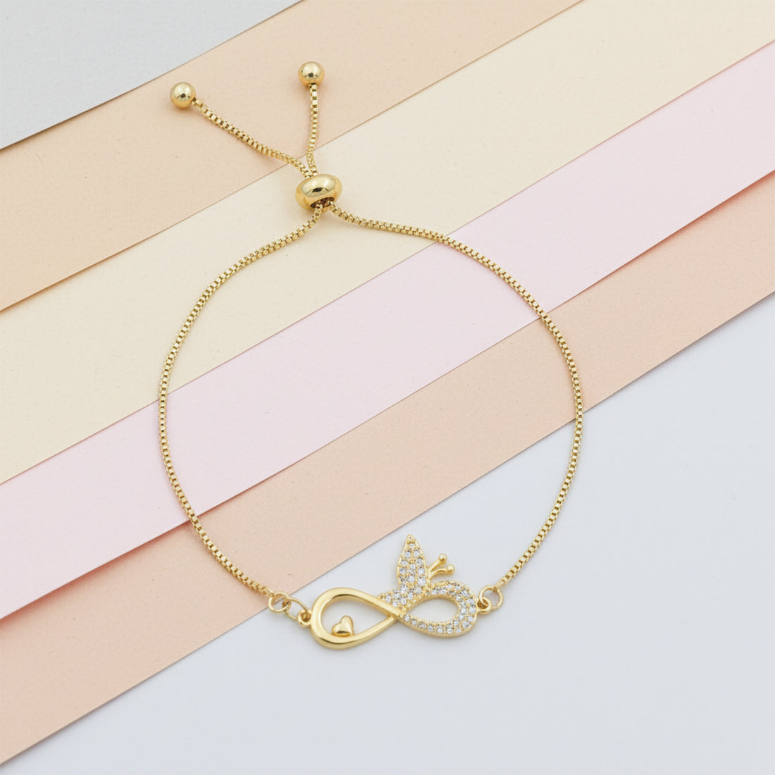 Golden Infinity Butterfly Bracelet GWB -167