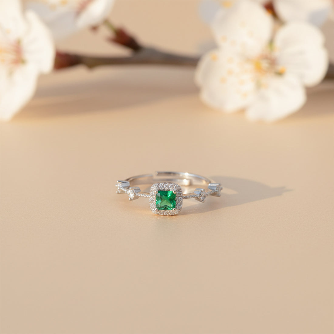 Emerald Halo Elegance Ring GWR -74