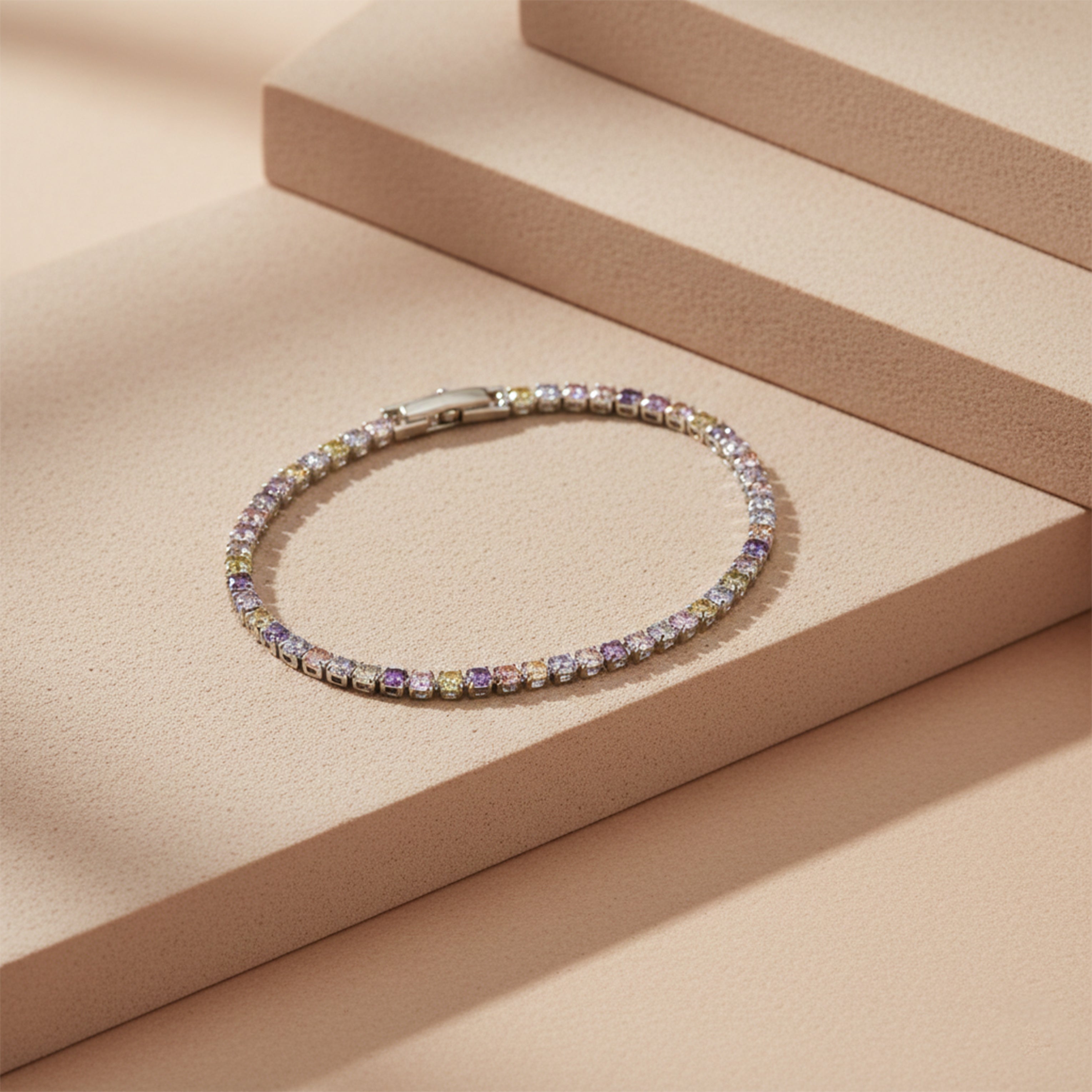 Rainbow Crystal Tennis Bracelet GWB -65
