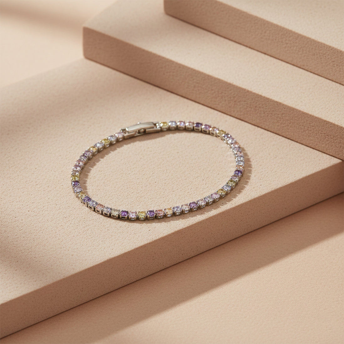Rainbow Crystal Tennis Bracelet GWB -65