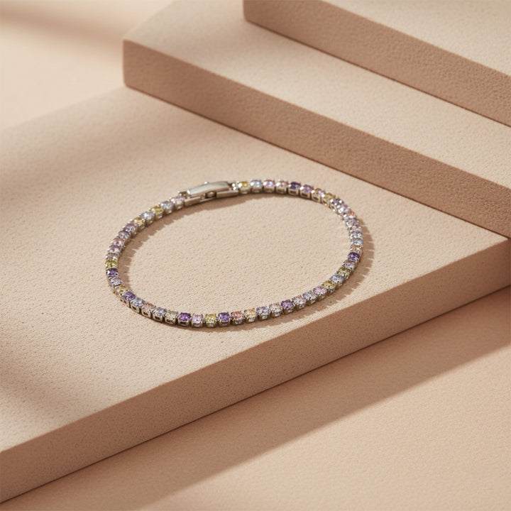 Rainbow Crystal Tennis Bracelet GWB -65