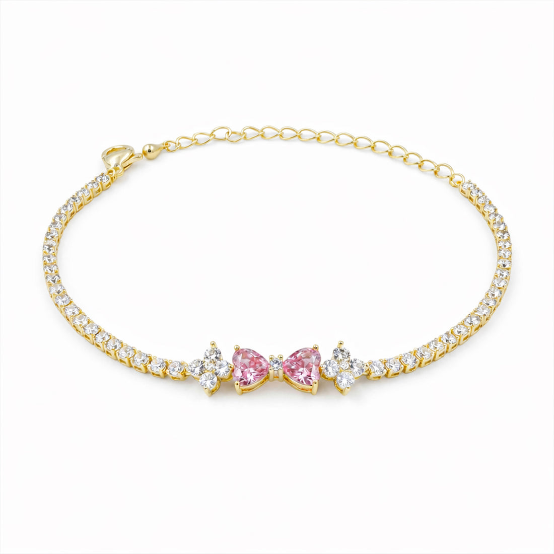 Golden Blush Bow Crystal Bracelet GWB -95