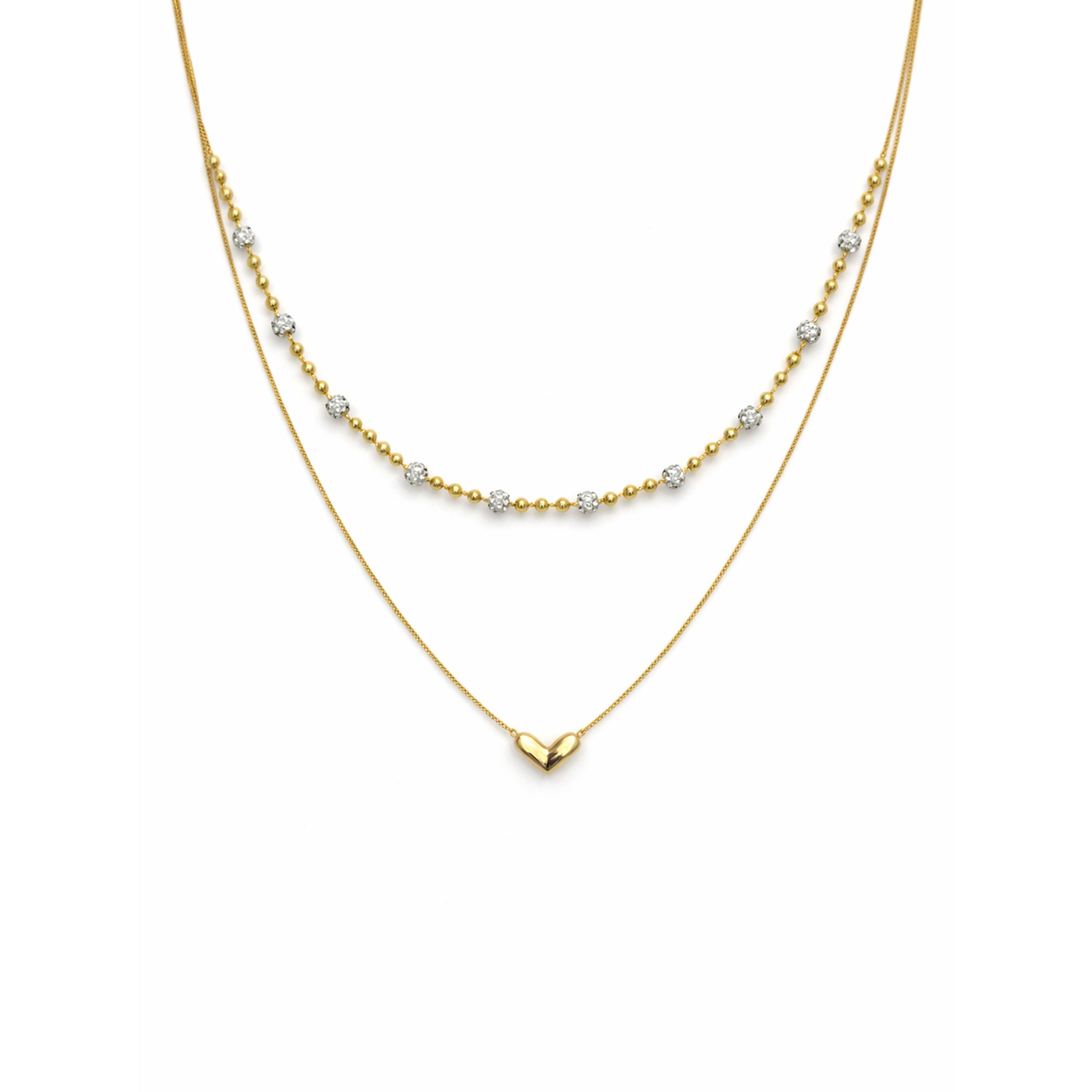Double Chain Crystal Beaded Necklace GWN -63