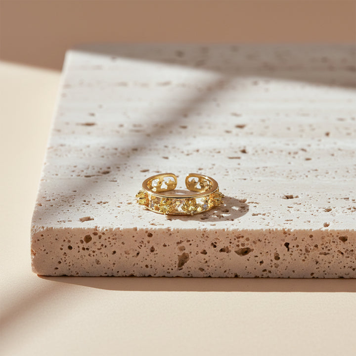 Royal Crown Crystal Gold Ring GWR -35