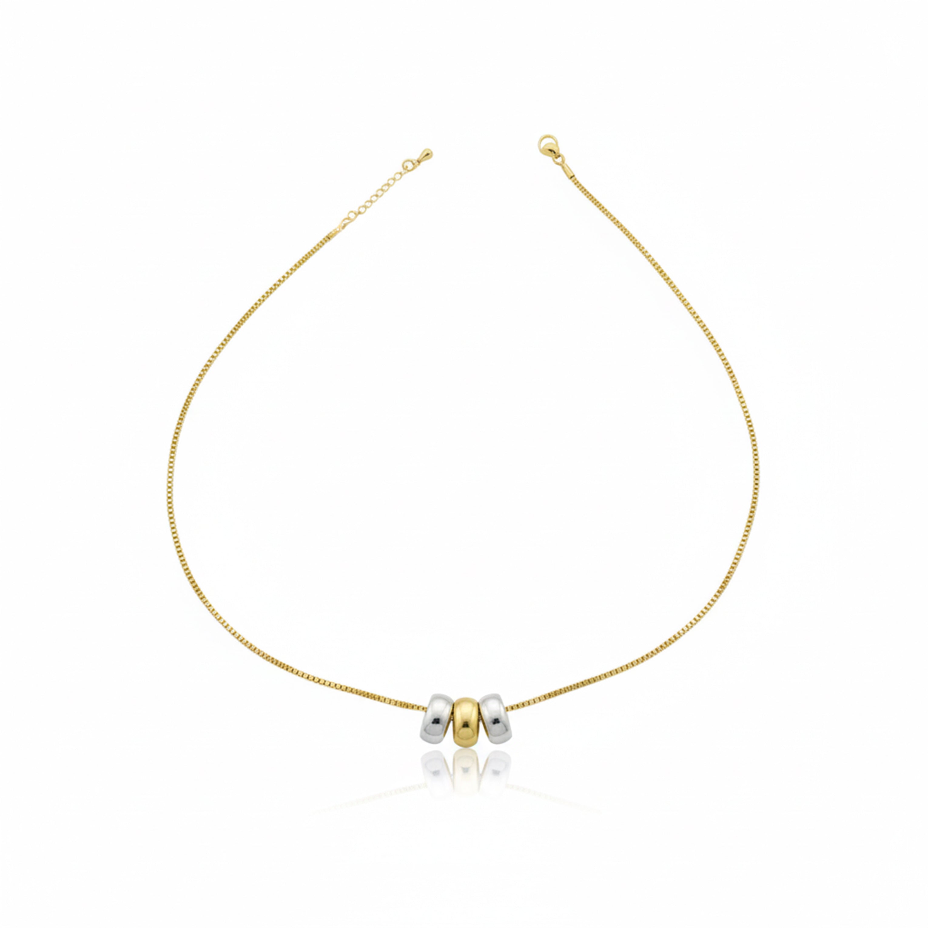 Minimalist Gold & Silver Charm Necklace GWN -61