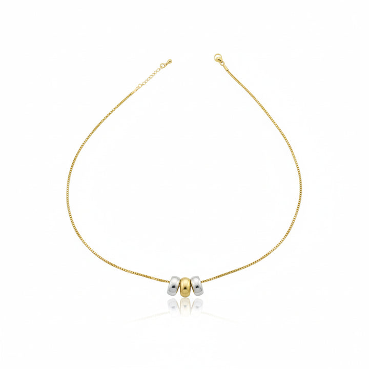 Minimalist Gold & Silver Charm Necklace GWN -61