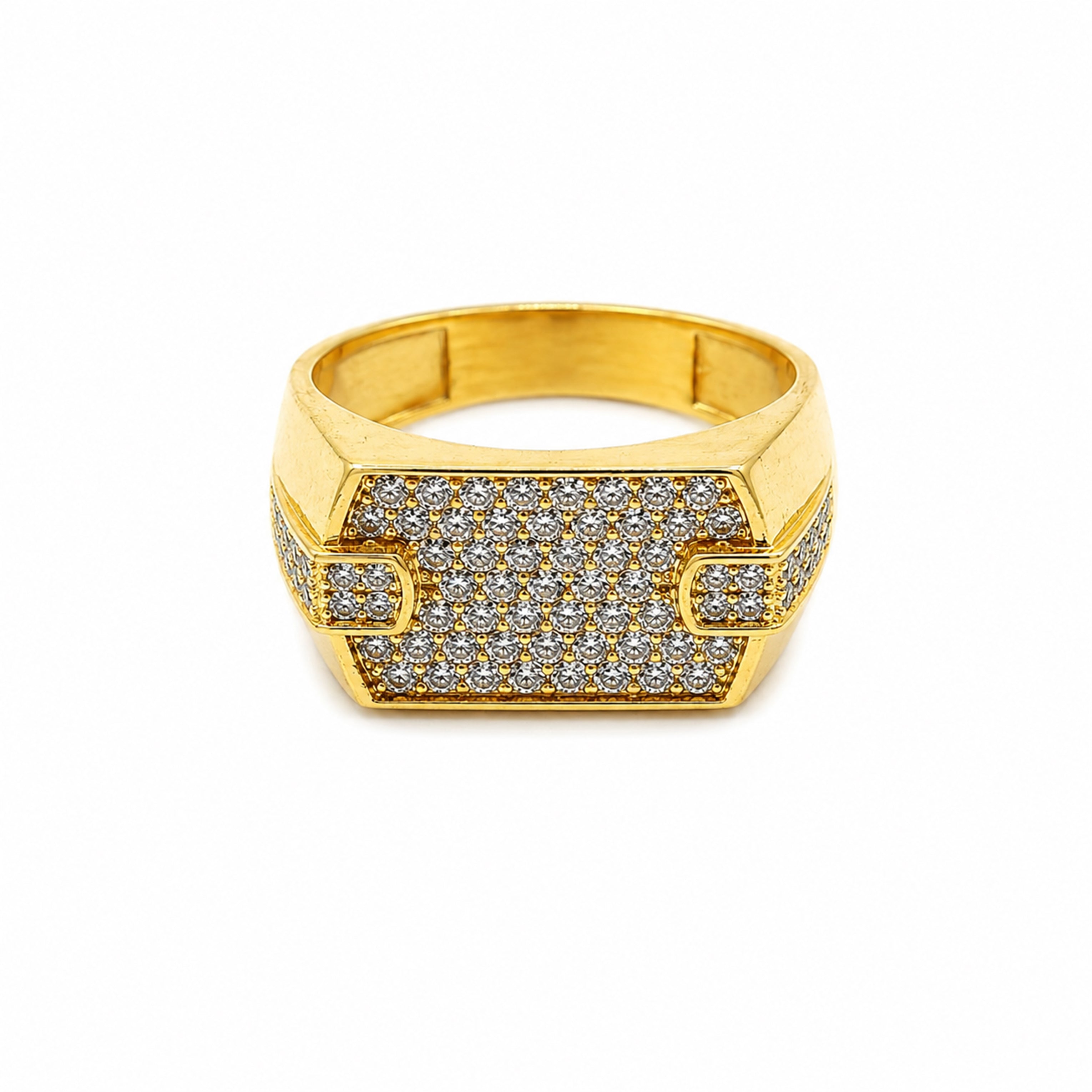 Geometric Crystal Pavé Statement Ring GMR -39