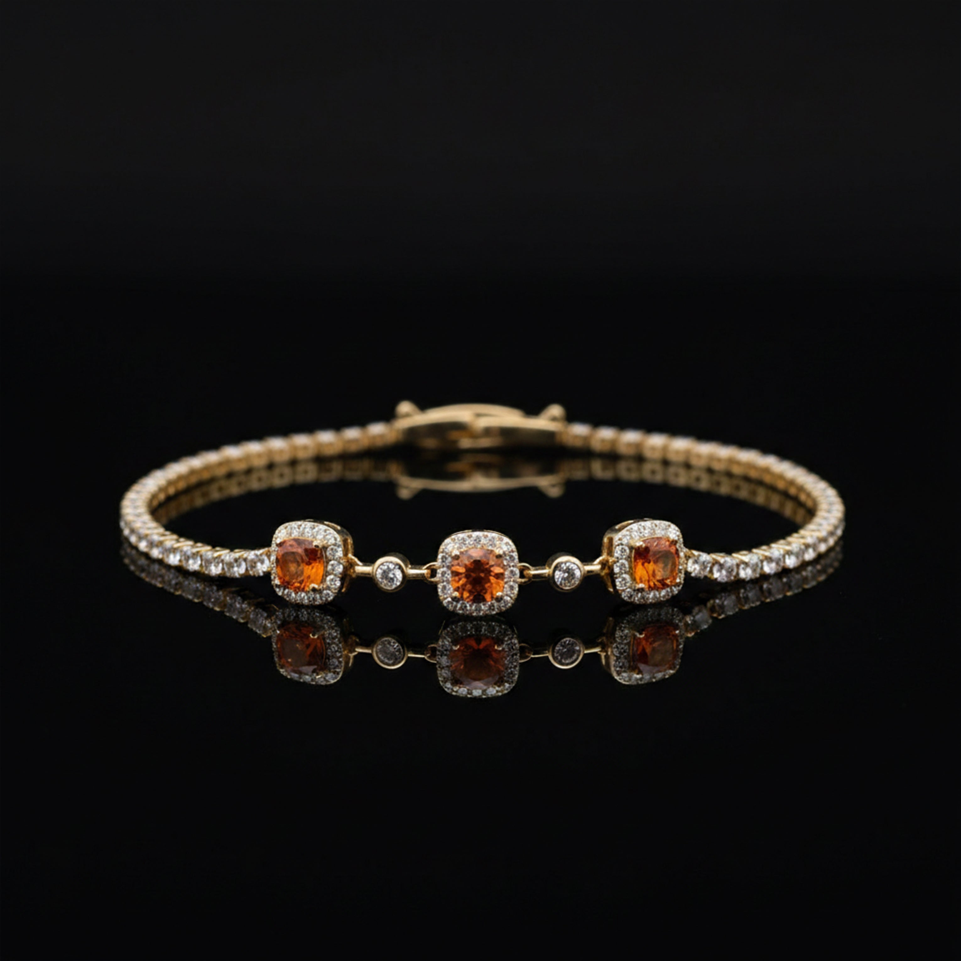 Golden Sunset Gem Tennis Bracelet GWB -94