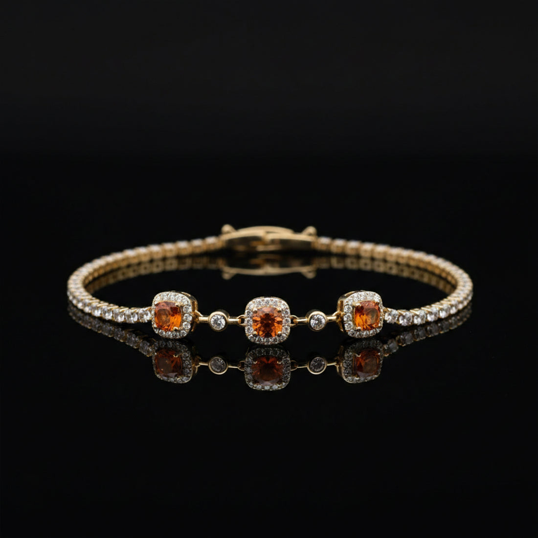 Golden Sunset Gem Tennis Bracelet GWB -94