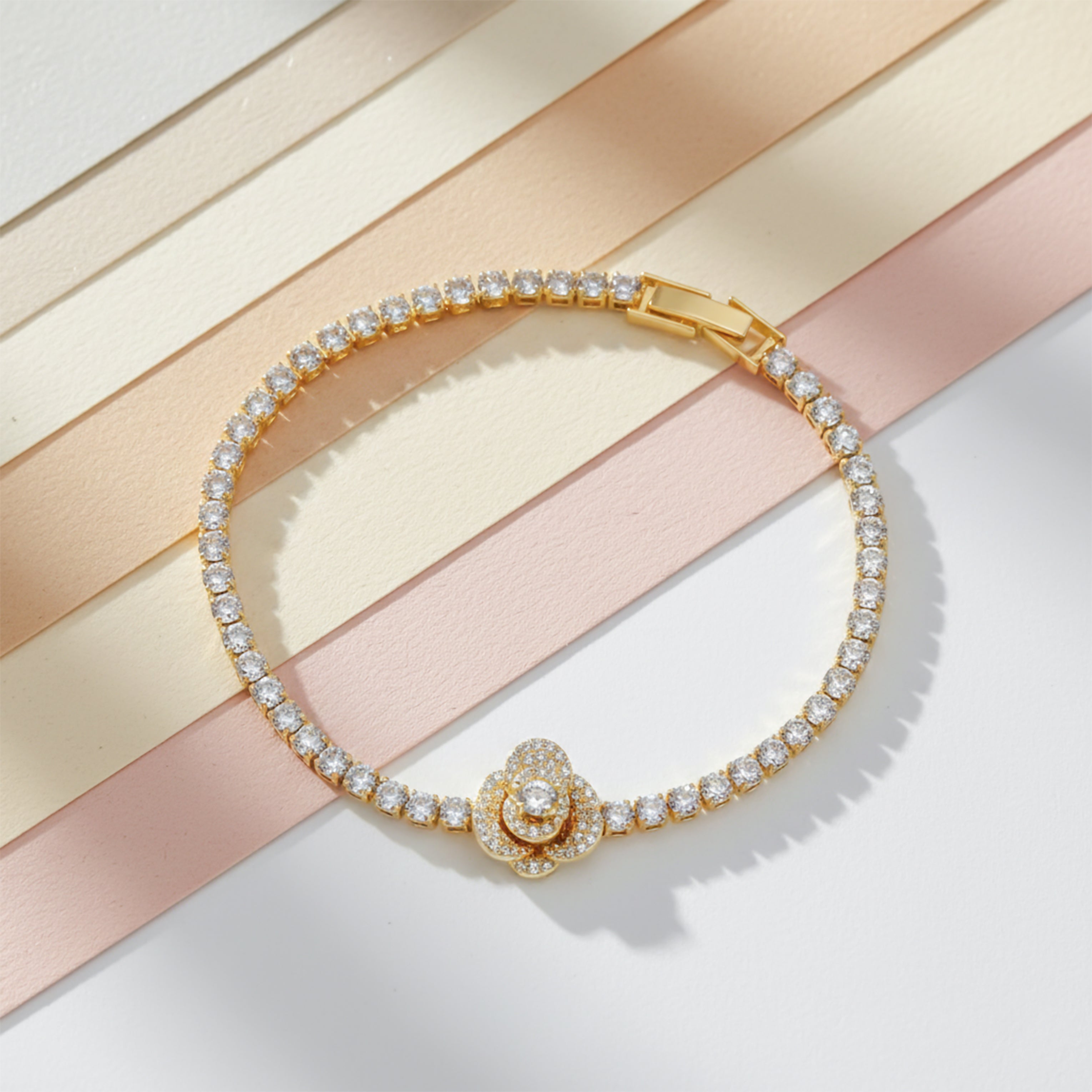 Golden Blossom Tennis Bracelet GWB -79