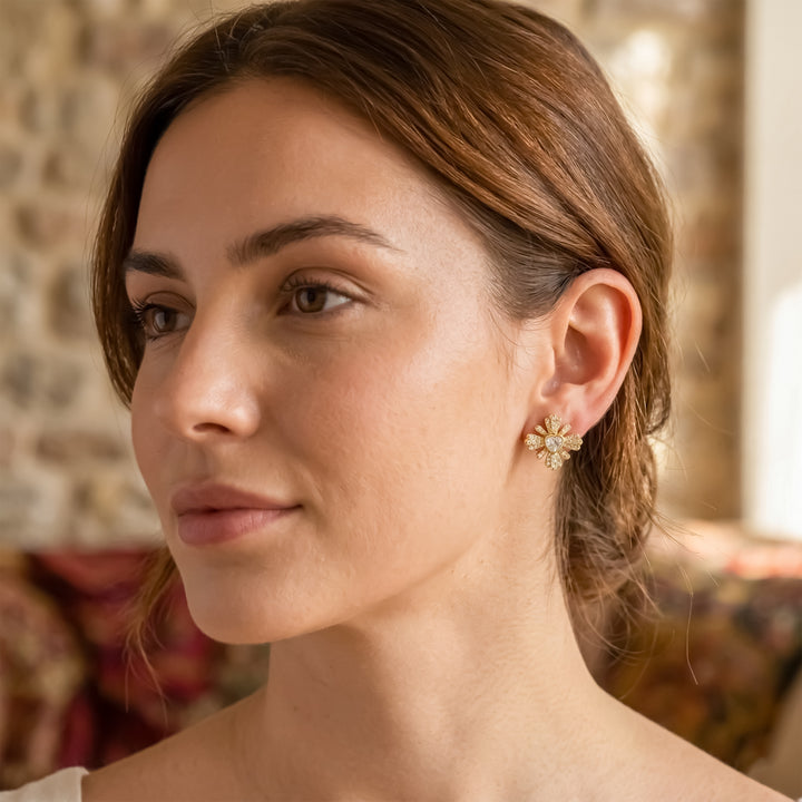 Radiant Love Floral Studs GWE -105