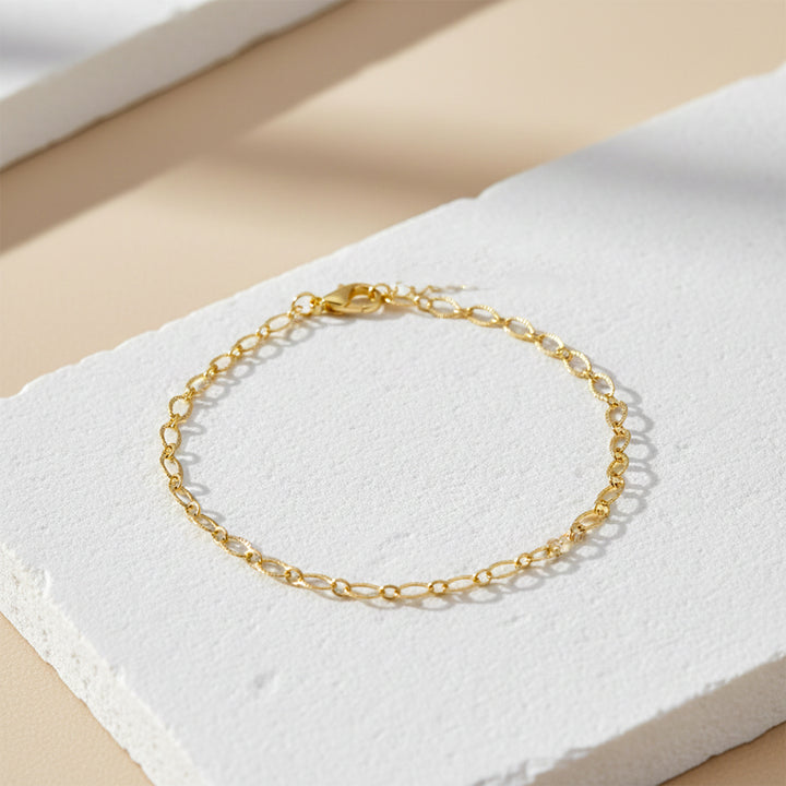 Golden Oval Link Anklet GWA -47
