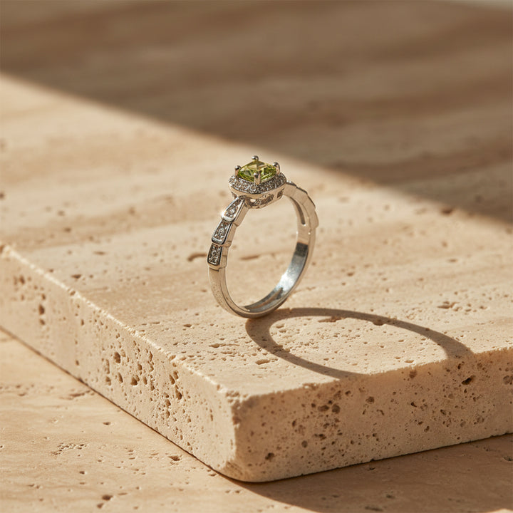 Lime Aura Halo Crystal Ring GWR -39