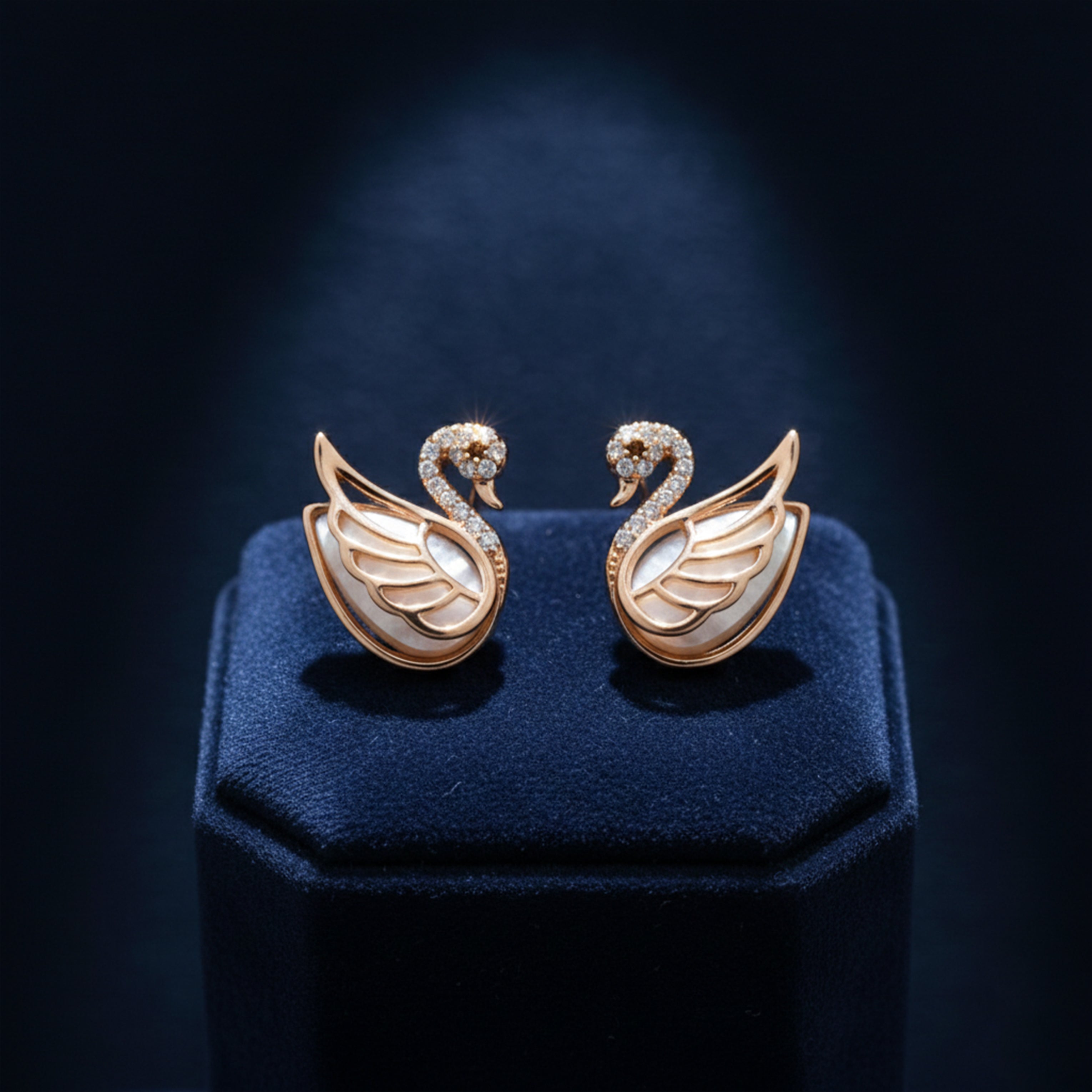 Aurora Swan Crystal Stud Earrings GWE -91