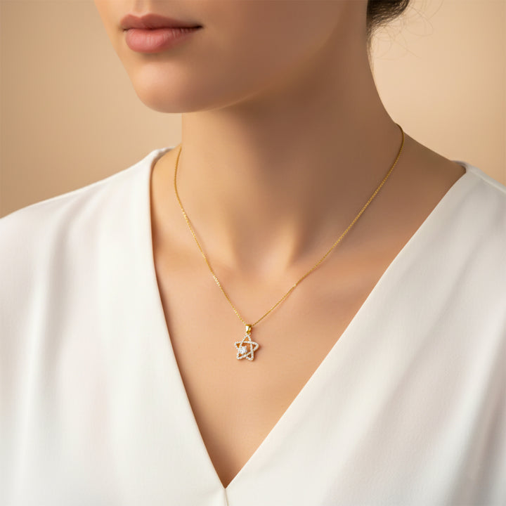Diamond Star Pendant Necklace GWN -115