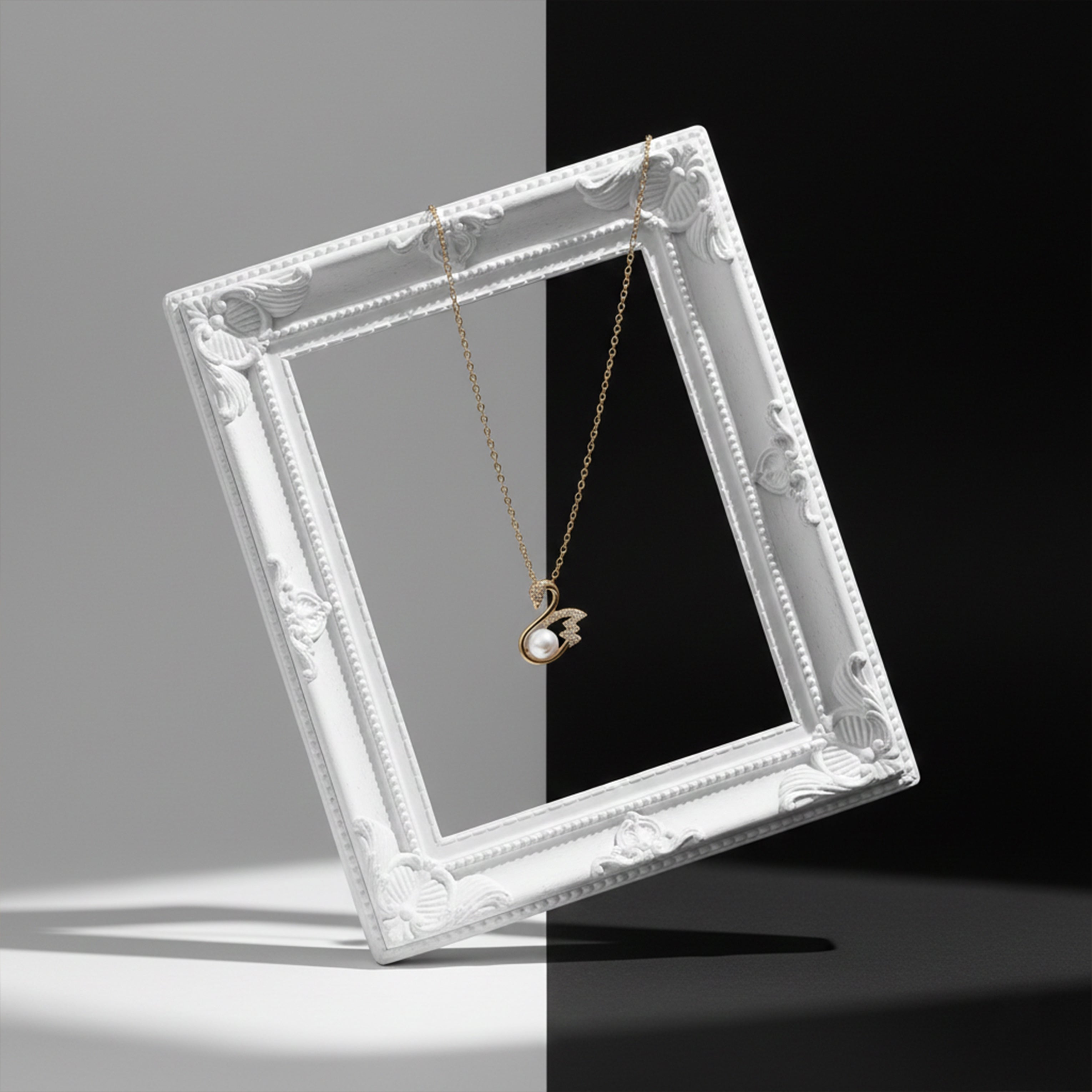 Gold Swan Crystal Necklace GWN -35