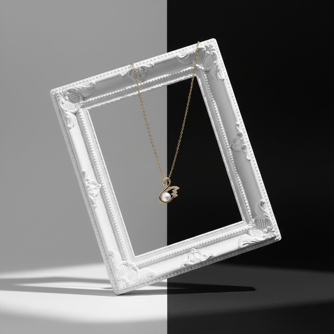 Gold Swan Crystal Necklace GWN -35