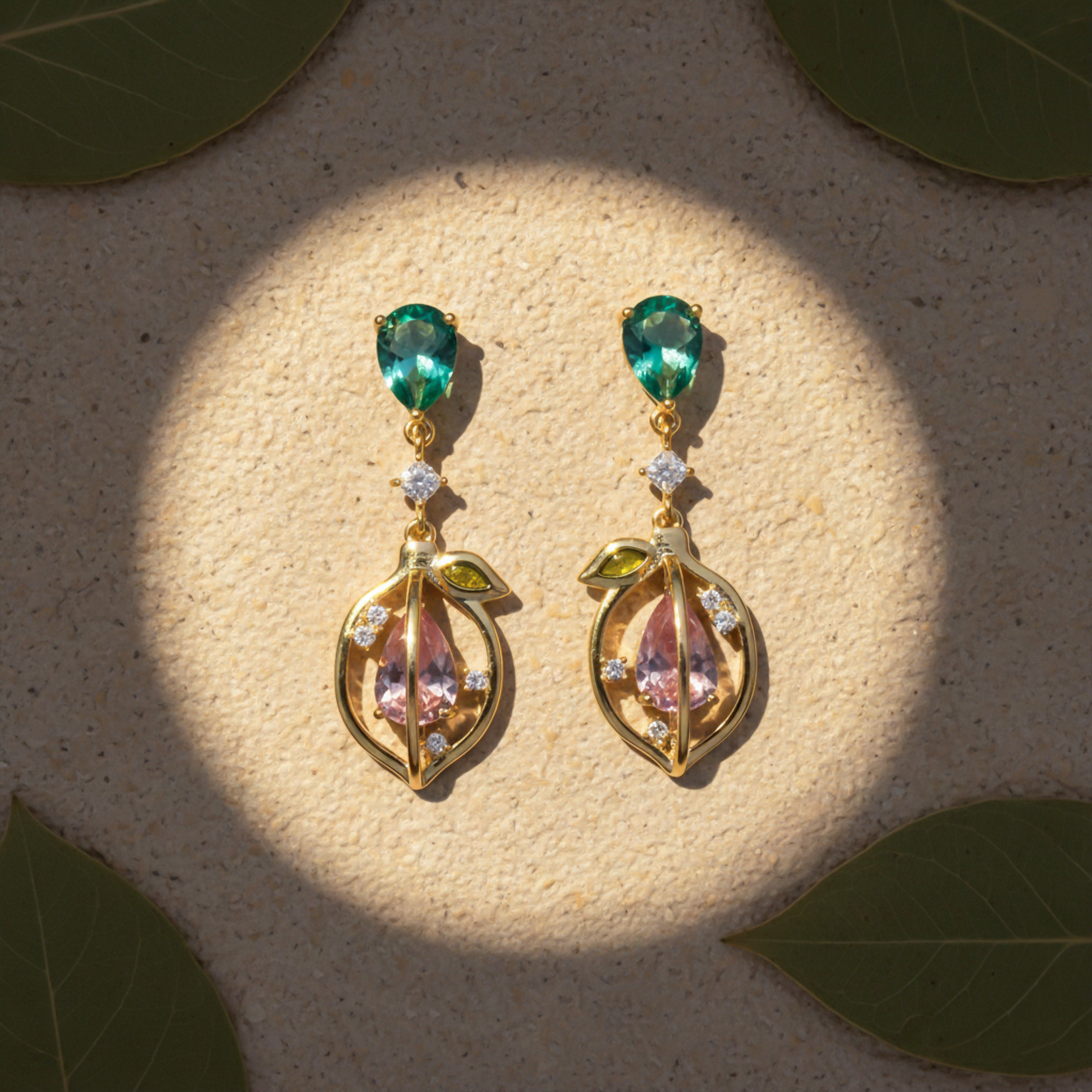 Emerald Blossom Drop Earrings GWE -102