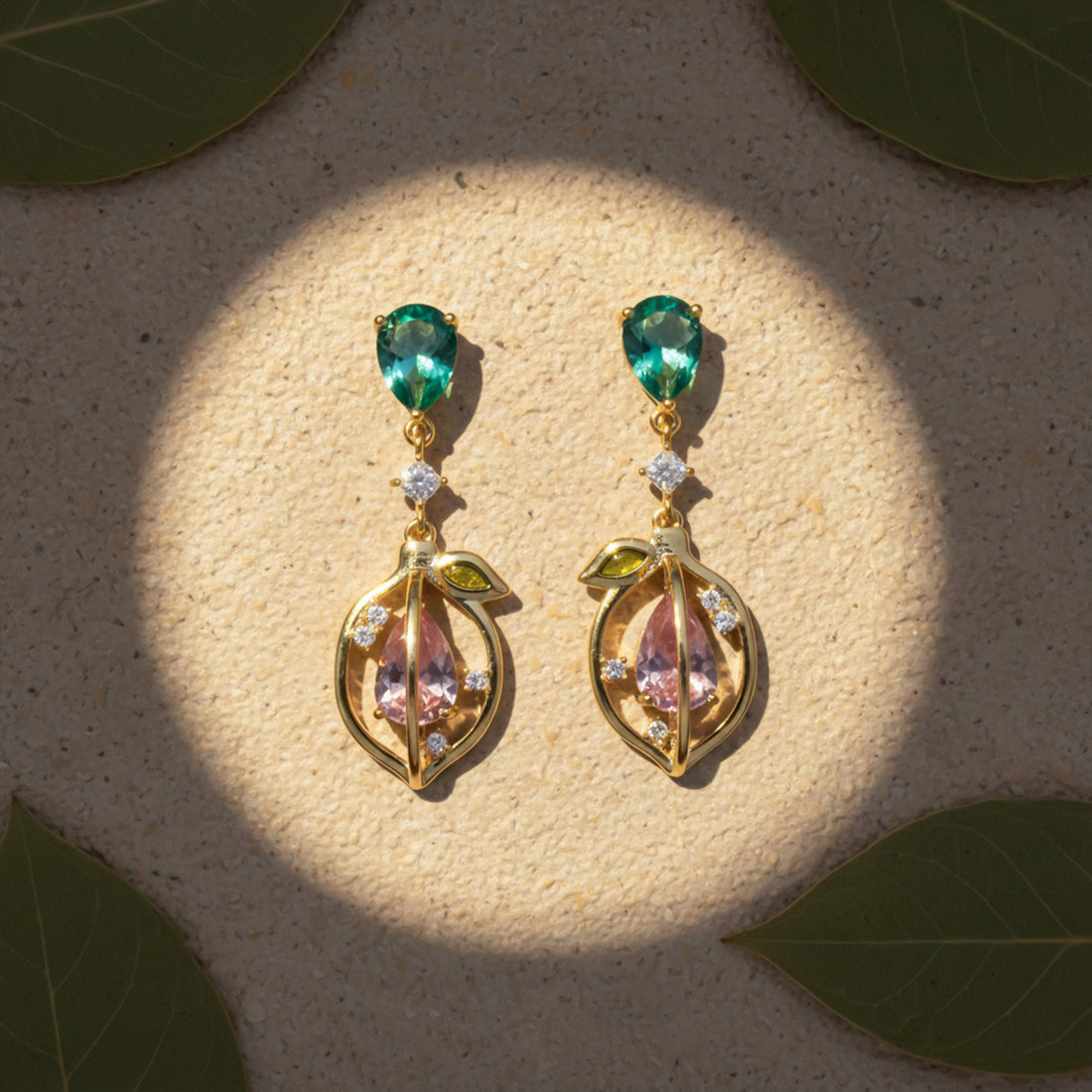 Emerald Blossom Drop Earrings GWE -102