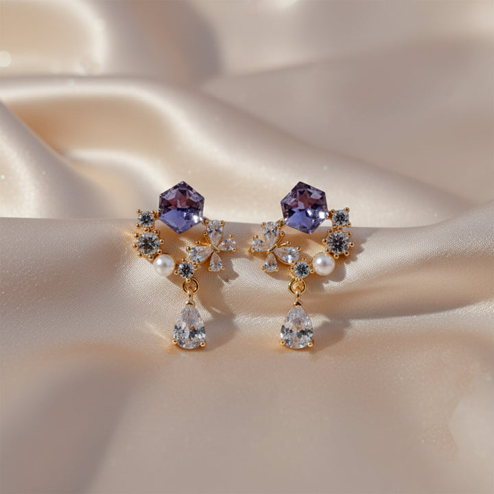 Royal Bloom Drop Earrings GWE -168