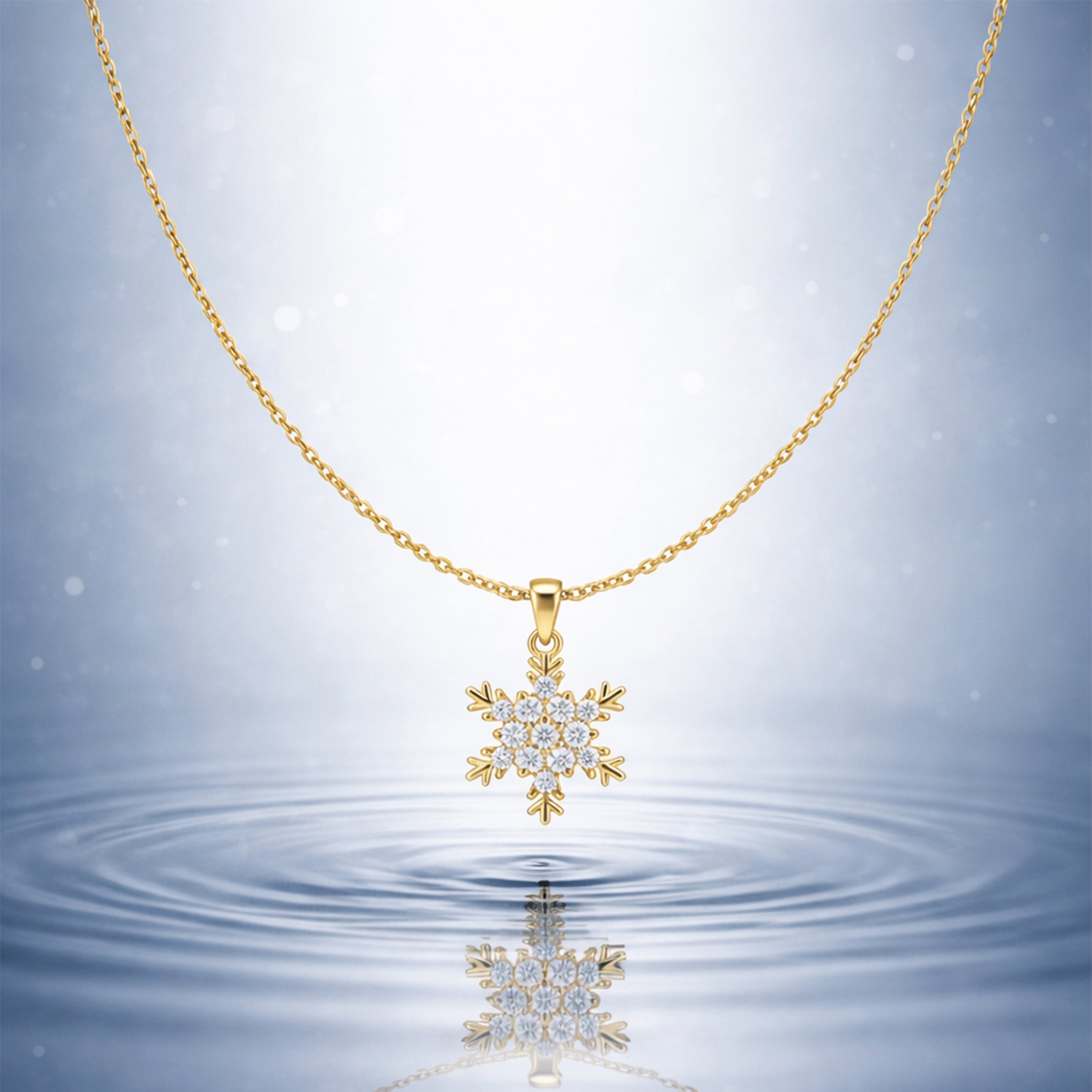 Snowflake Crystal Pendant Necklace GWN -146