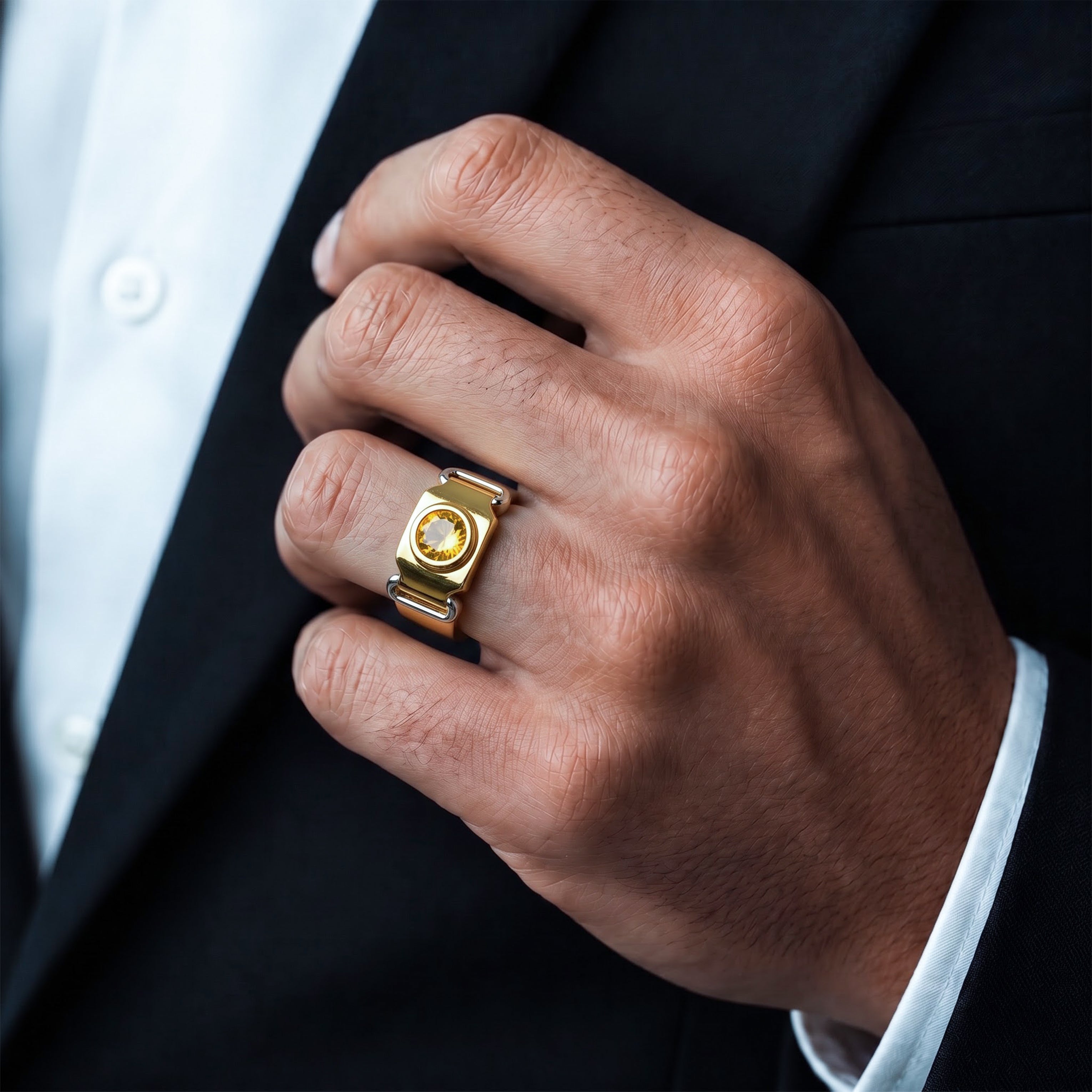 Regal Citrine Signet Ring GMR -48