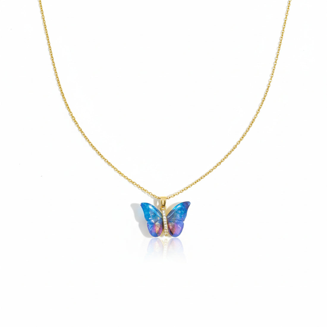 Aurora Butterfly Pendant Necklace GWN -155