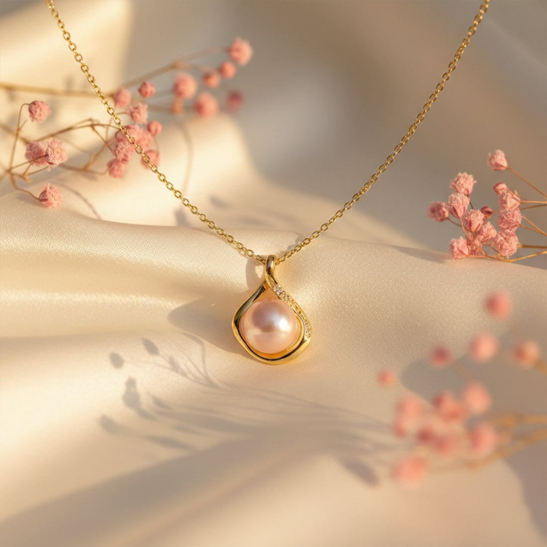 Elegant Gold Pearl Necklace GWN -34