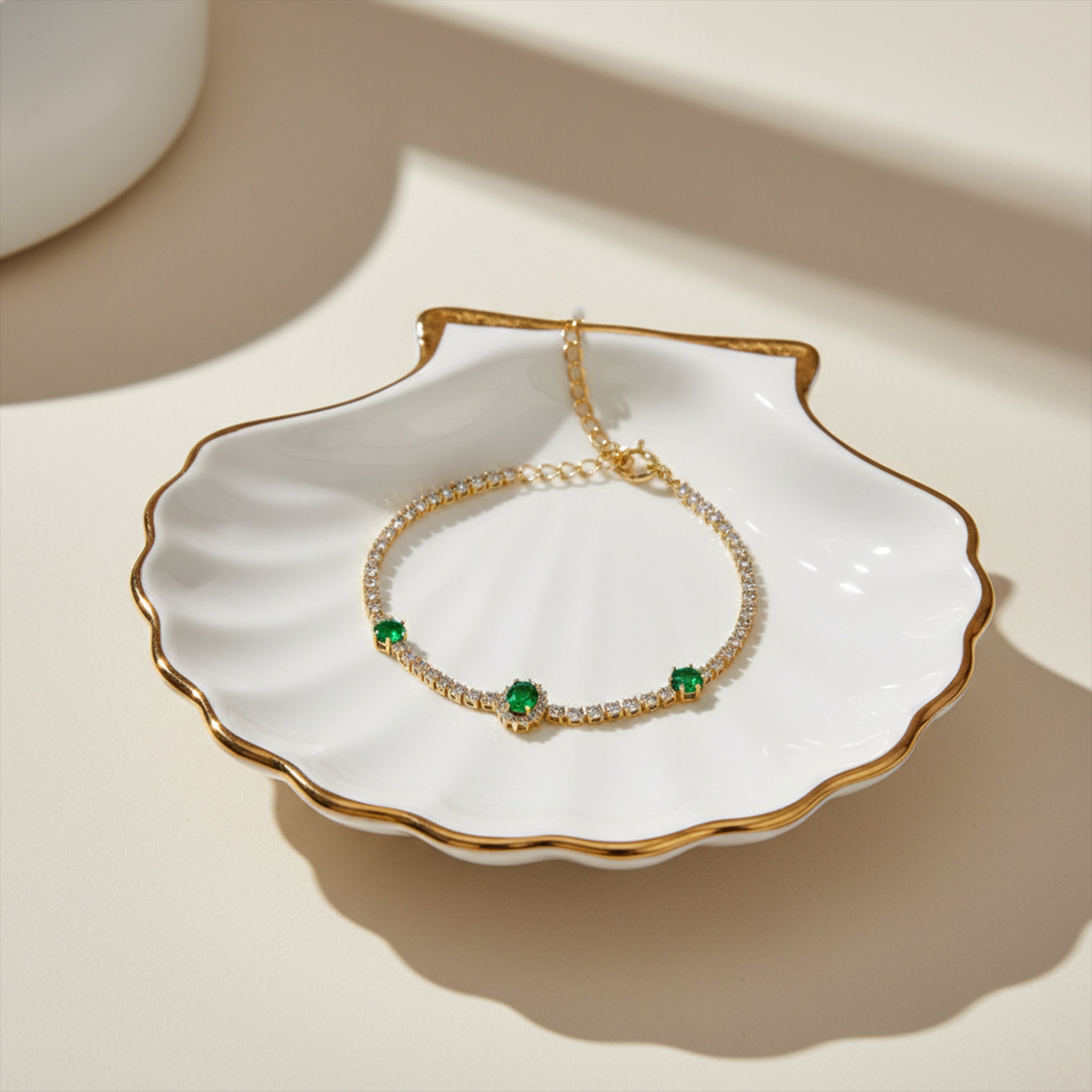 Emerald Grace Crystal Tennis Bracelet GWB -104