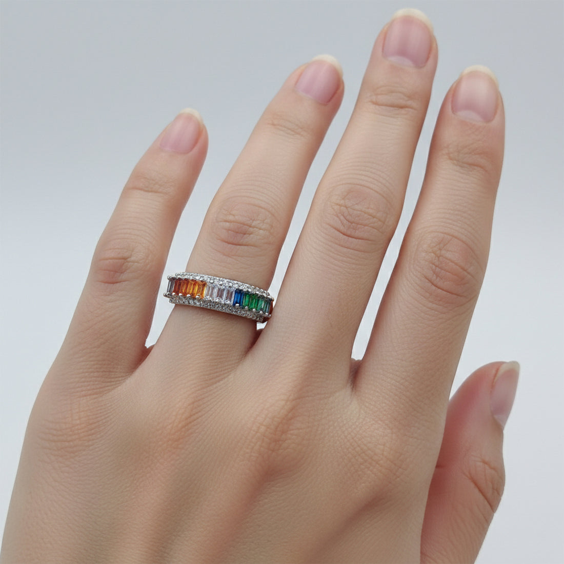 Prism Radiance Rainbow Band Ring GWR -62