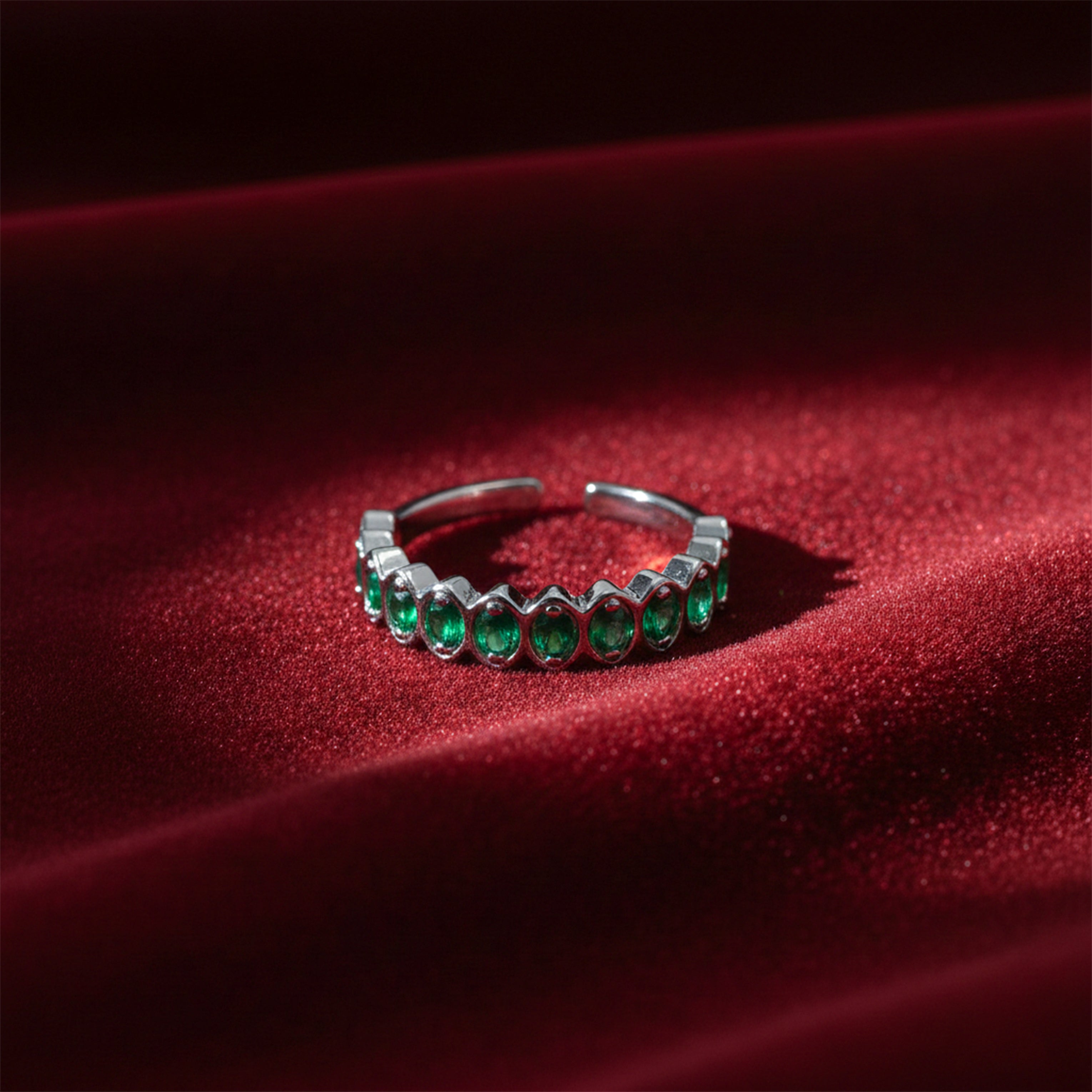 Emerald Wave Crown Ring GWR -81