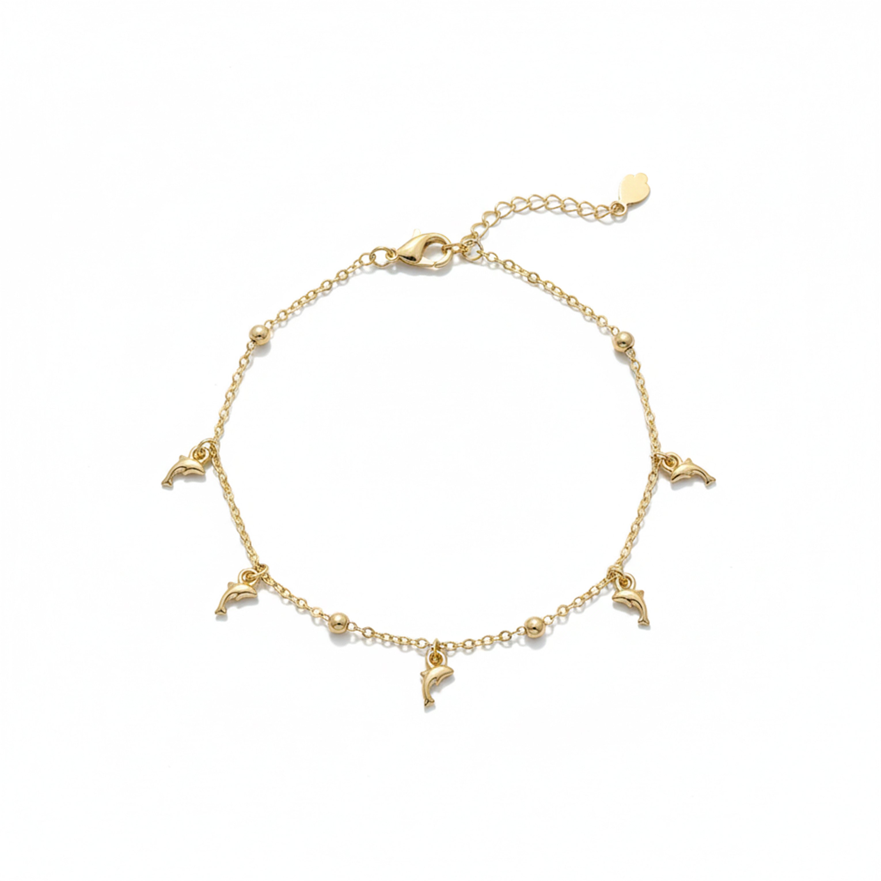 Golden Dolphin Charm Anklet GWA -54