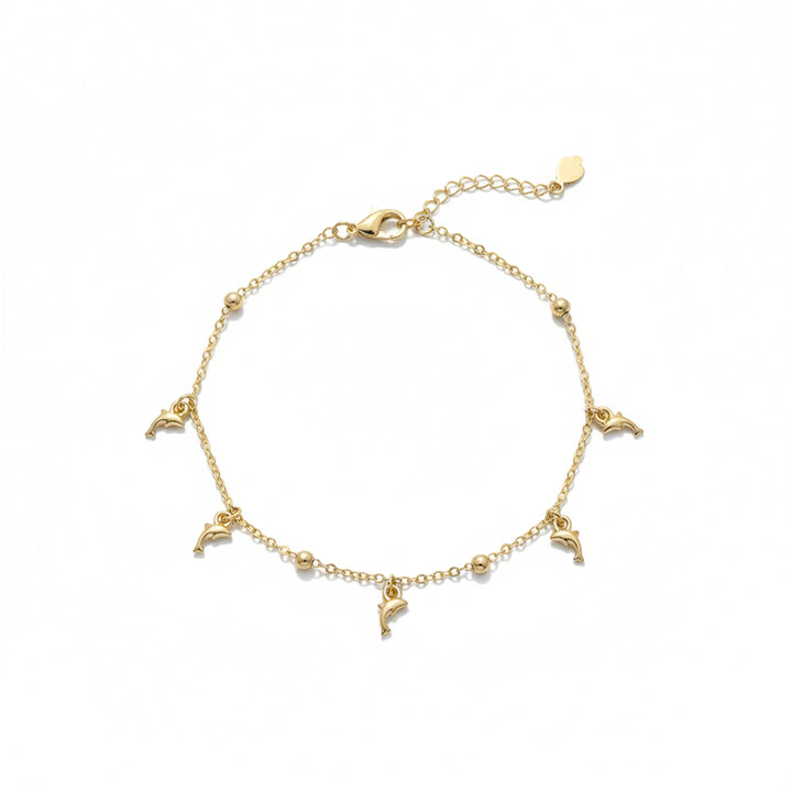 Golden Dolphin Charm Anklet GWA -54