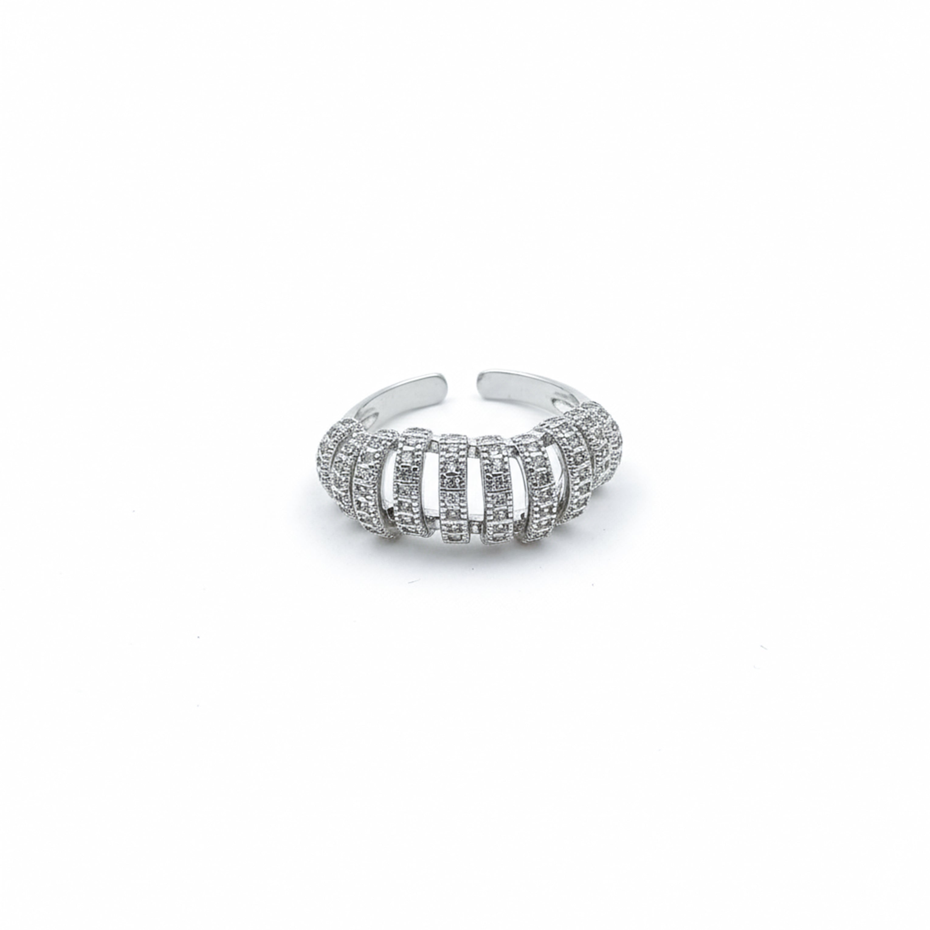 Radiant Arc Diamond Silver Ring GWR -19