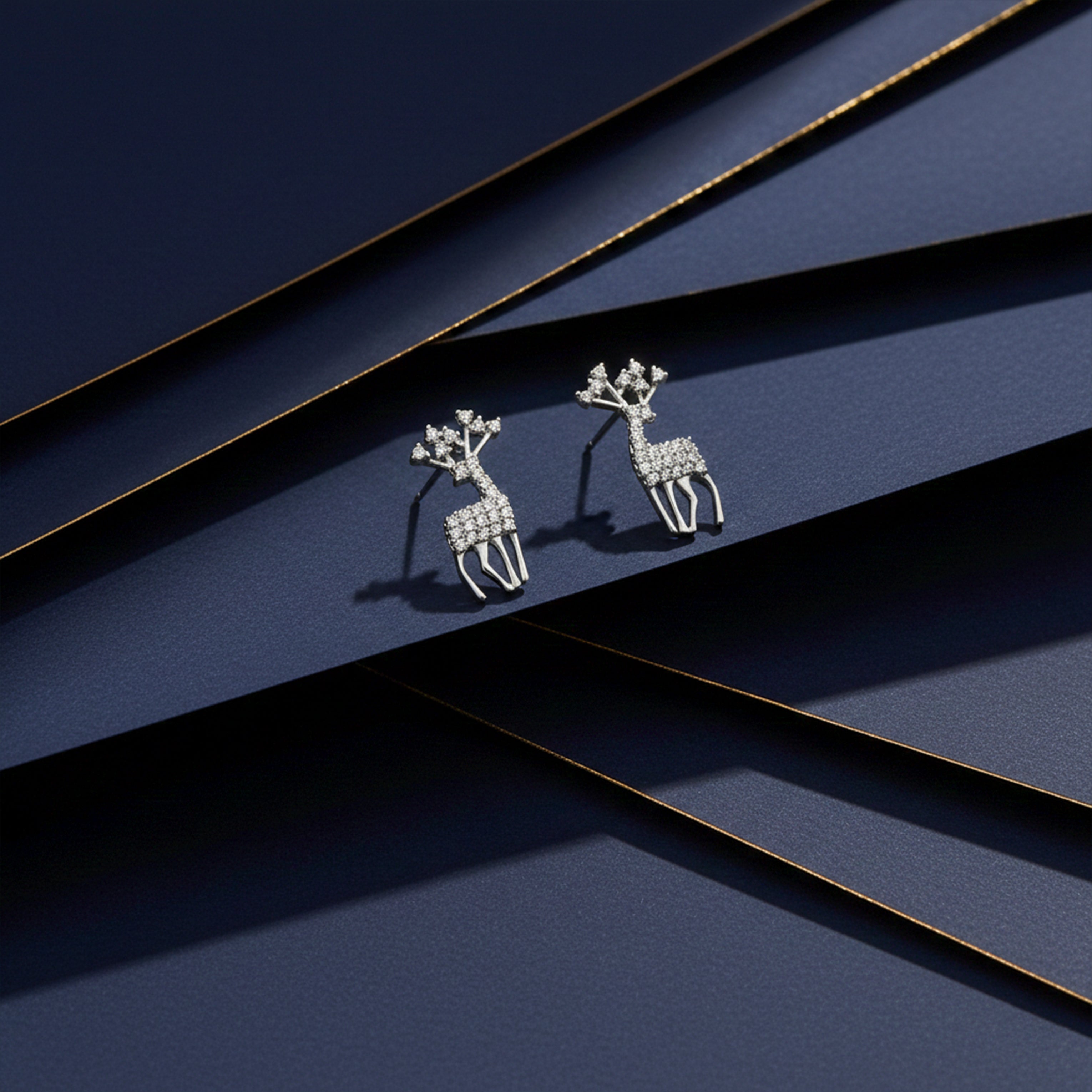 Crystal Stag Elegance Stud Earrings GWE -97