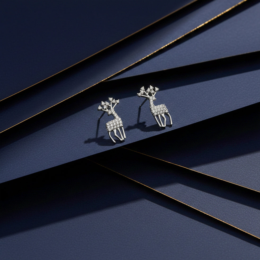 Crystal Stag Elegance Stud Earrings GWE -97