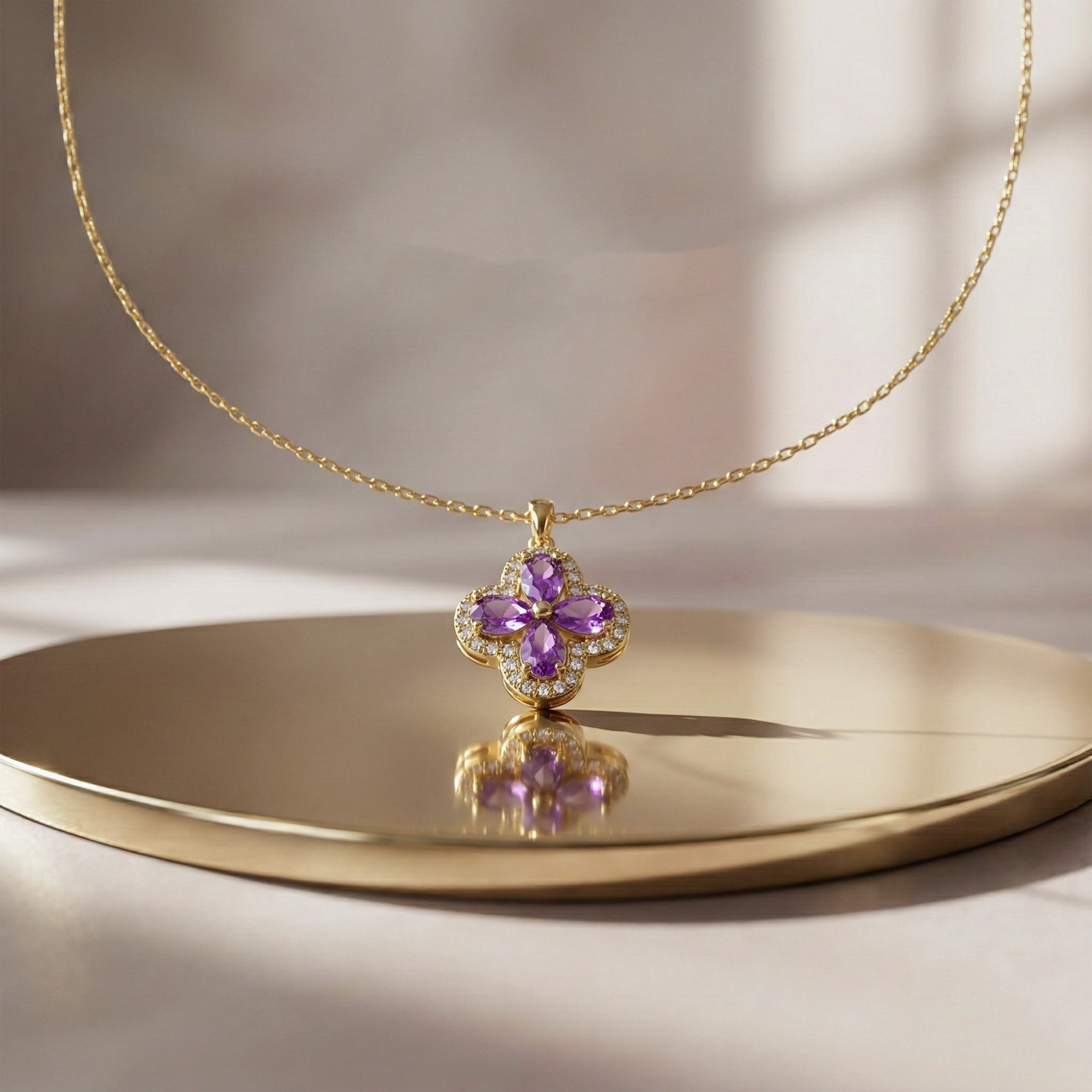 Clover Flower Pendant Necklace GWN -97