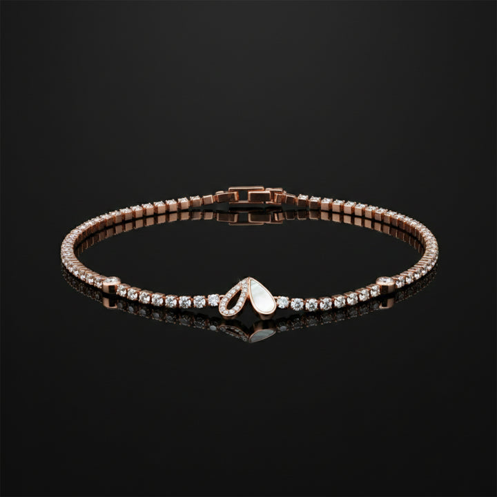 Rose Gold Petal Glow Tennis Bracelet GWB -97