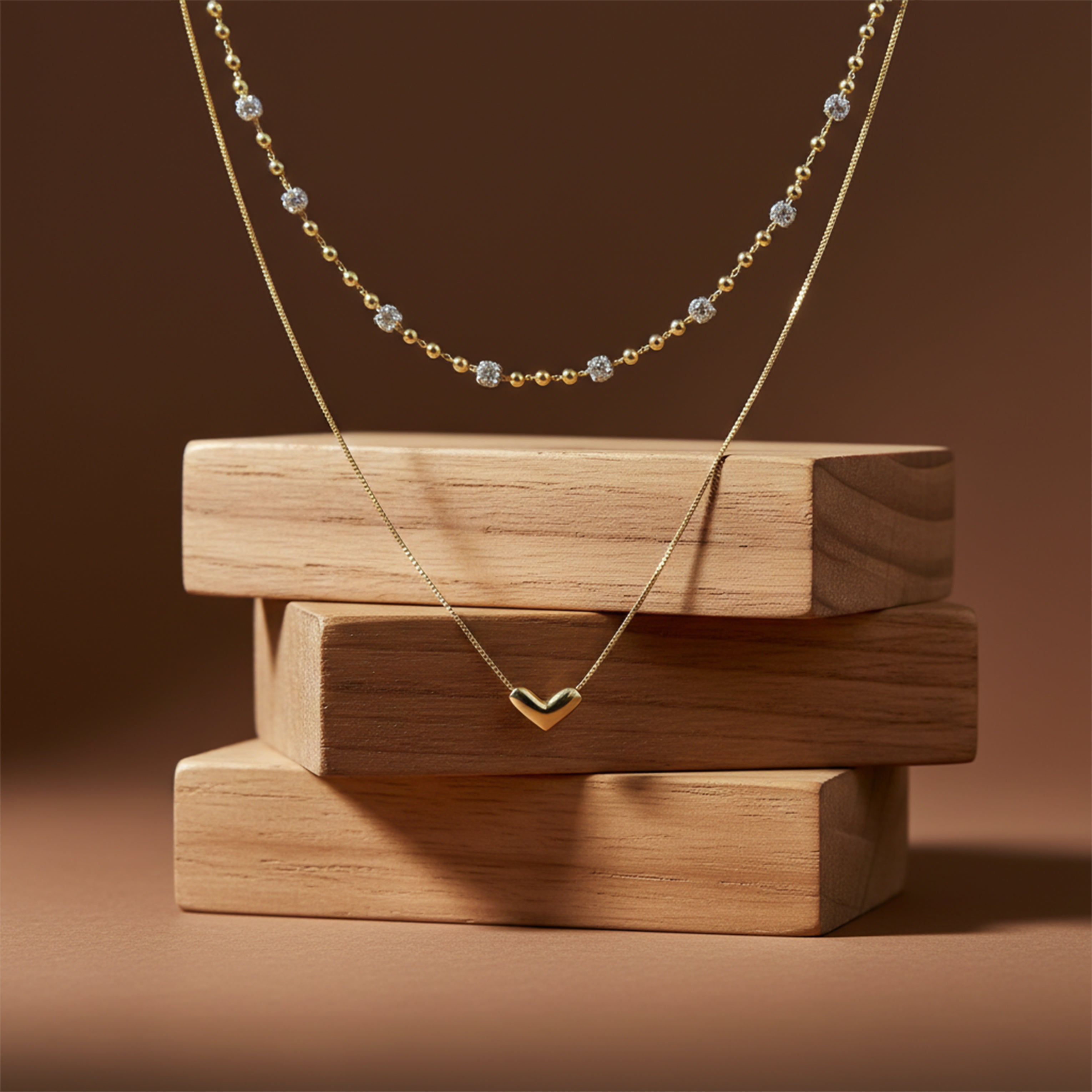Double Chain Crystal Beaded Necklace GWN -63