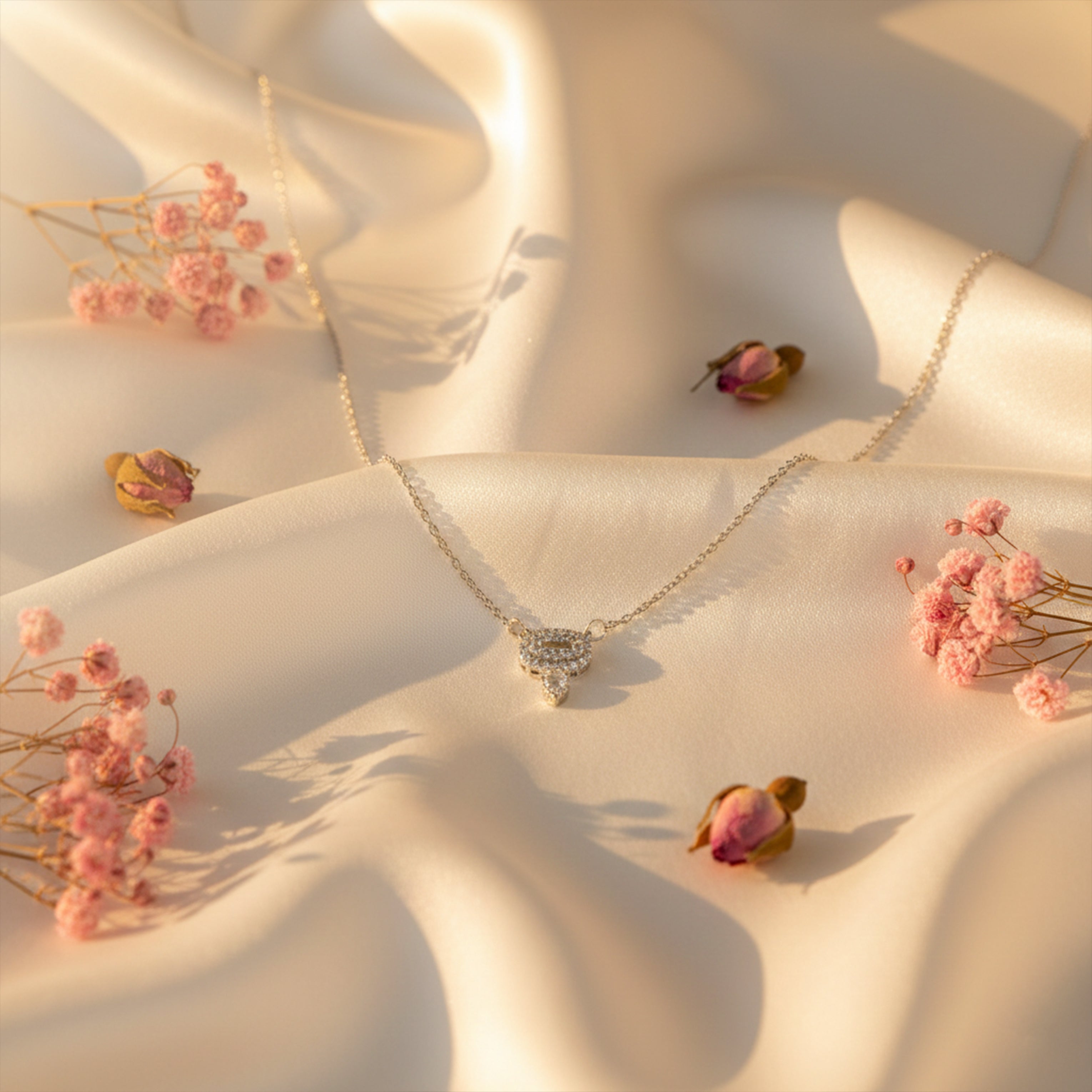 Crystal Oval Pendant Necklace GWN -56
