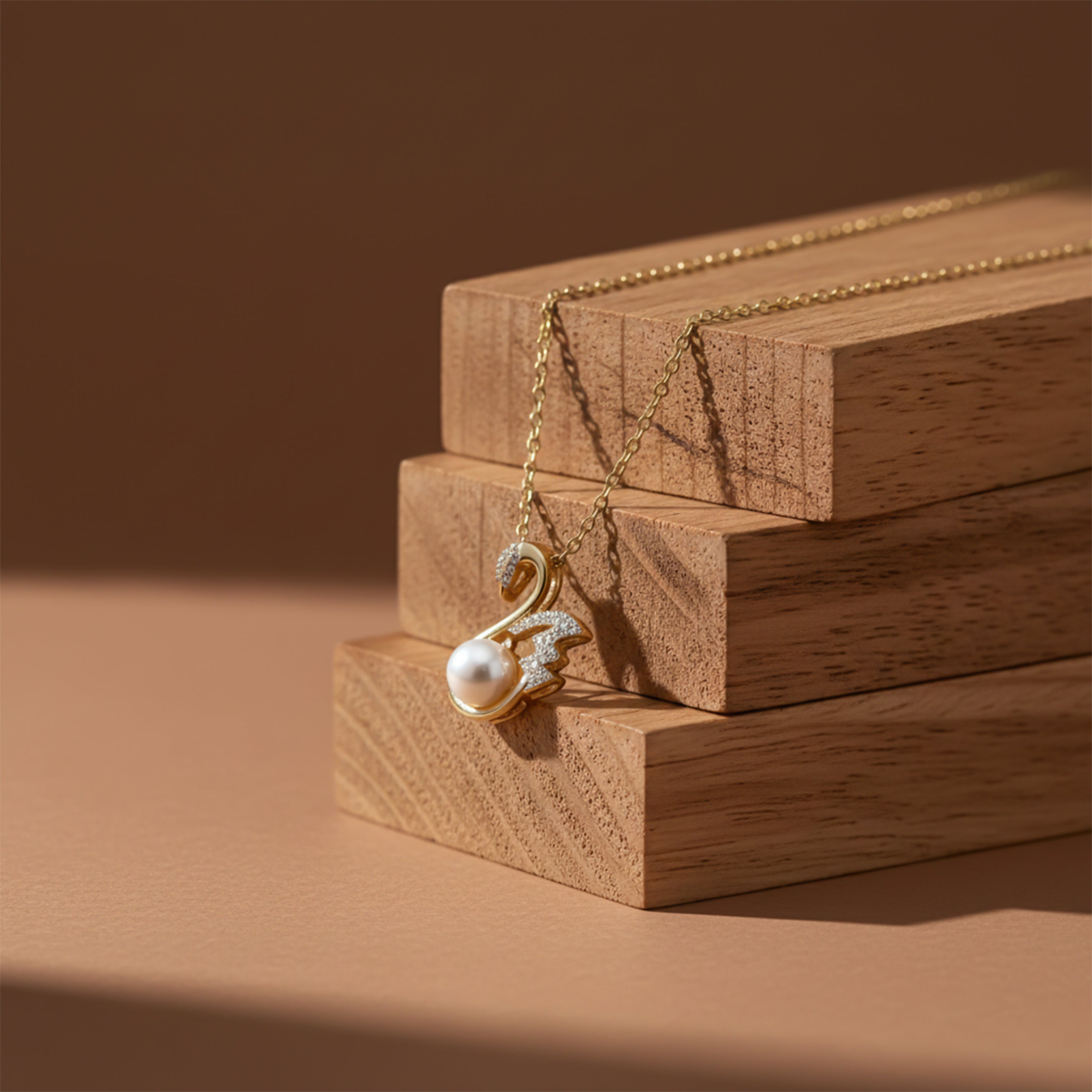 Gold Swan Crystal Necklace GWN -35