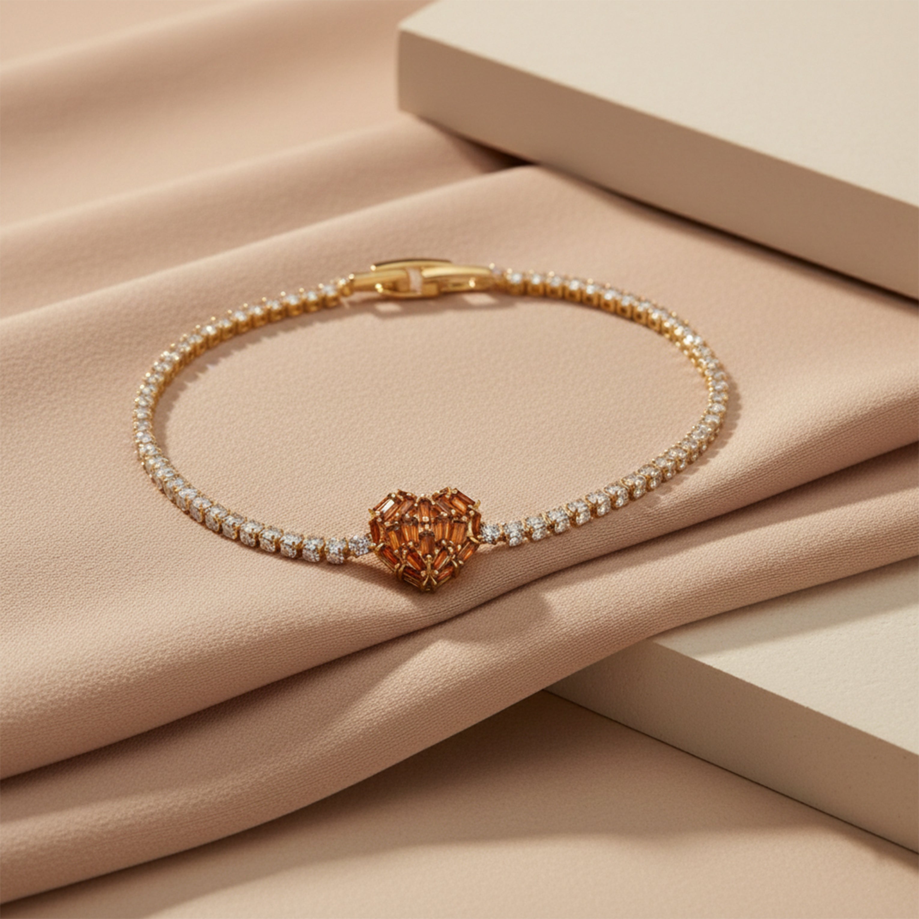 Radiance Heart Crystal Tennis Bracelet GWB -99