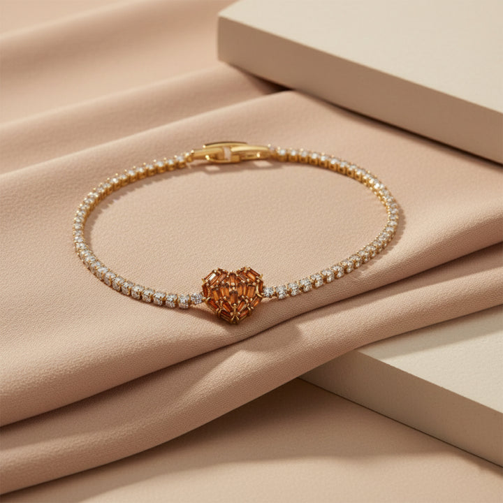 Radiance Heart Crystal Tennis Bracelet GWB -99