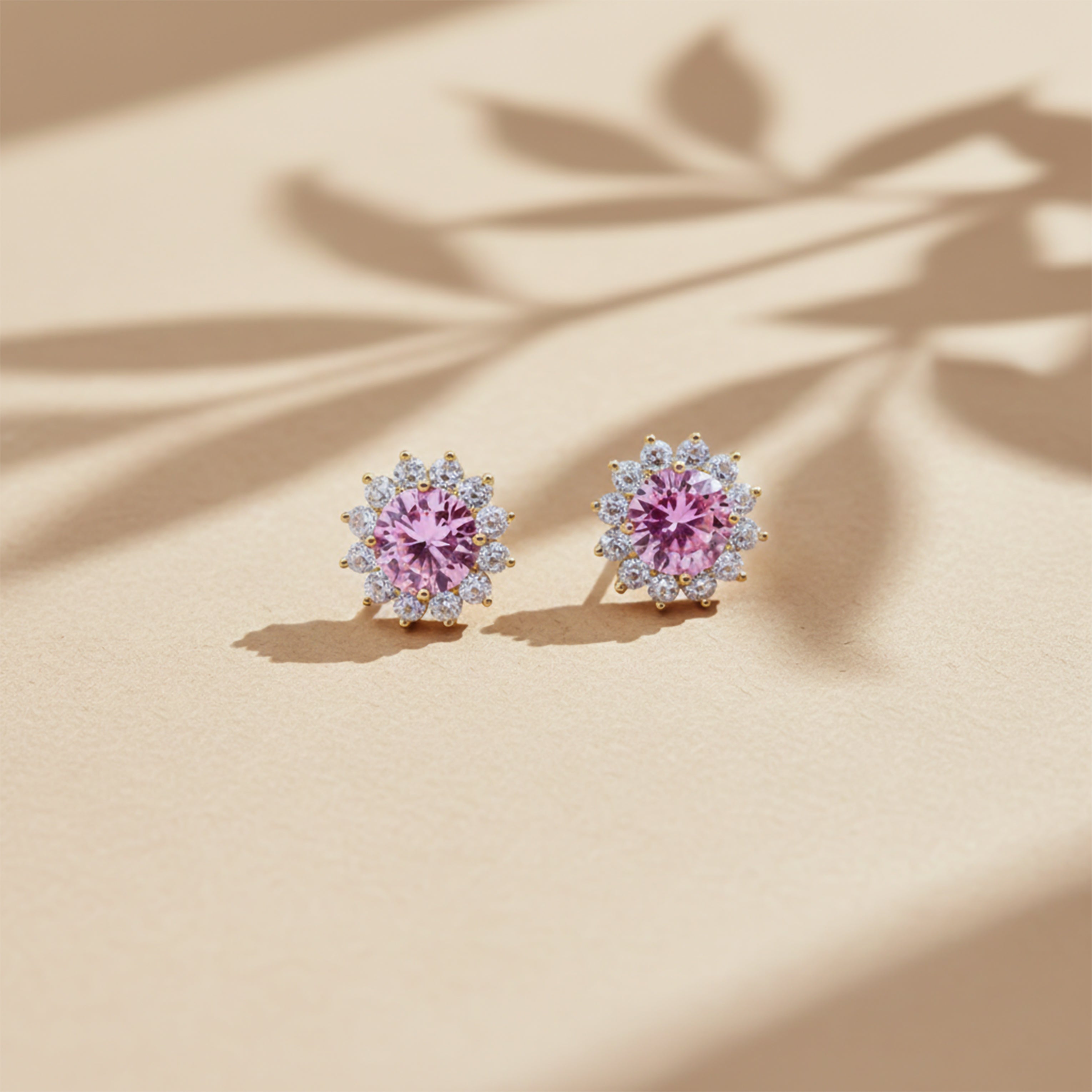 Blush Radiance Halo Stud Earrings GWE -73