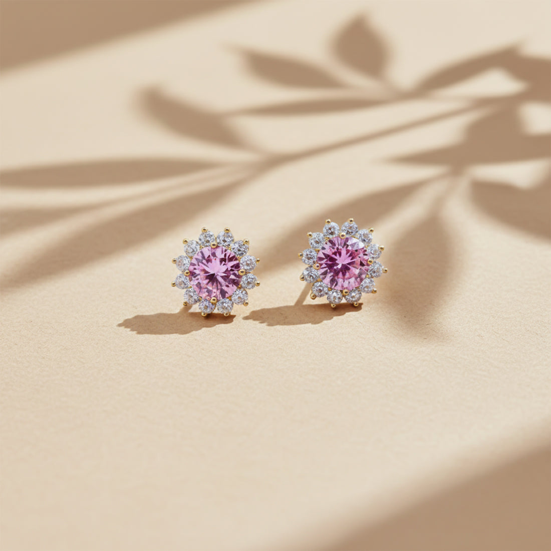 Blush Radiance Halo Stud Earrings GWE -73