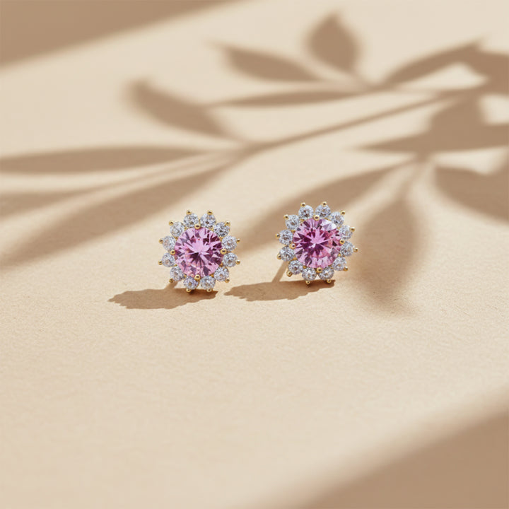 Blush Radiance Halo Stud Earrings GWE -73